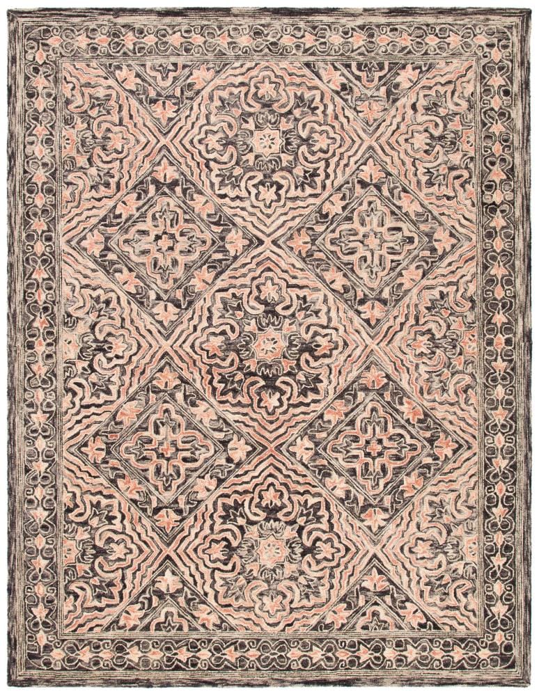 Safavieh TRC507Z-8 Trace Nydia 8 x 10 (ft) Tufted Wool Black/Red Rectangular Indoor Abstract Bohemian/Eclectic Area rug