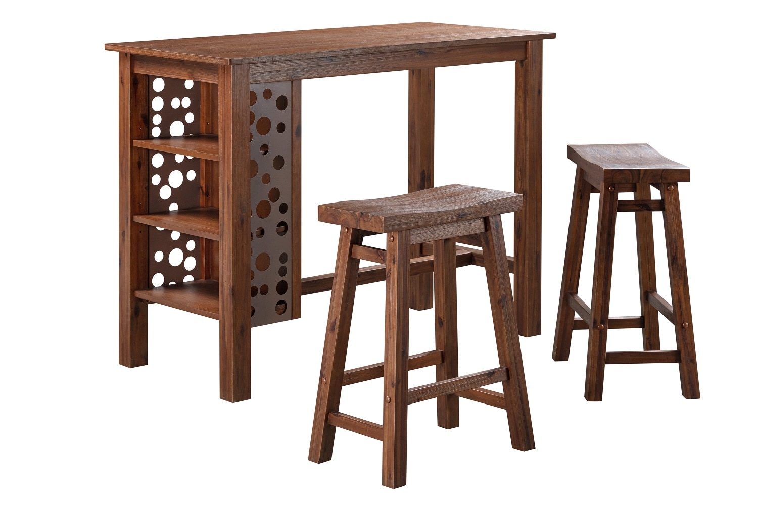 Boraam Industries 75424 Brittany Chestnut Wire-brush Contemporary/Modern Dining Room Set with Rectangular Table (Seats 4)