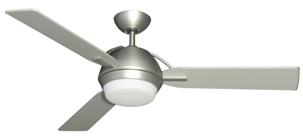 TroposAir 88704 Enterprise III 52-in Satin Steel with Satin steel painted blades Blades Ceiling Fan With Light - Remote Included ( 3 -Blade )