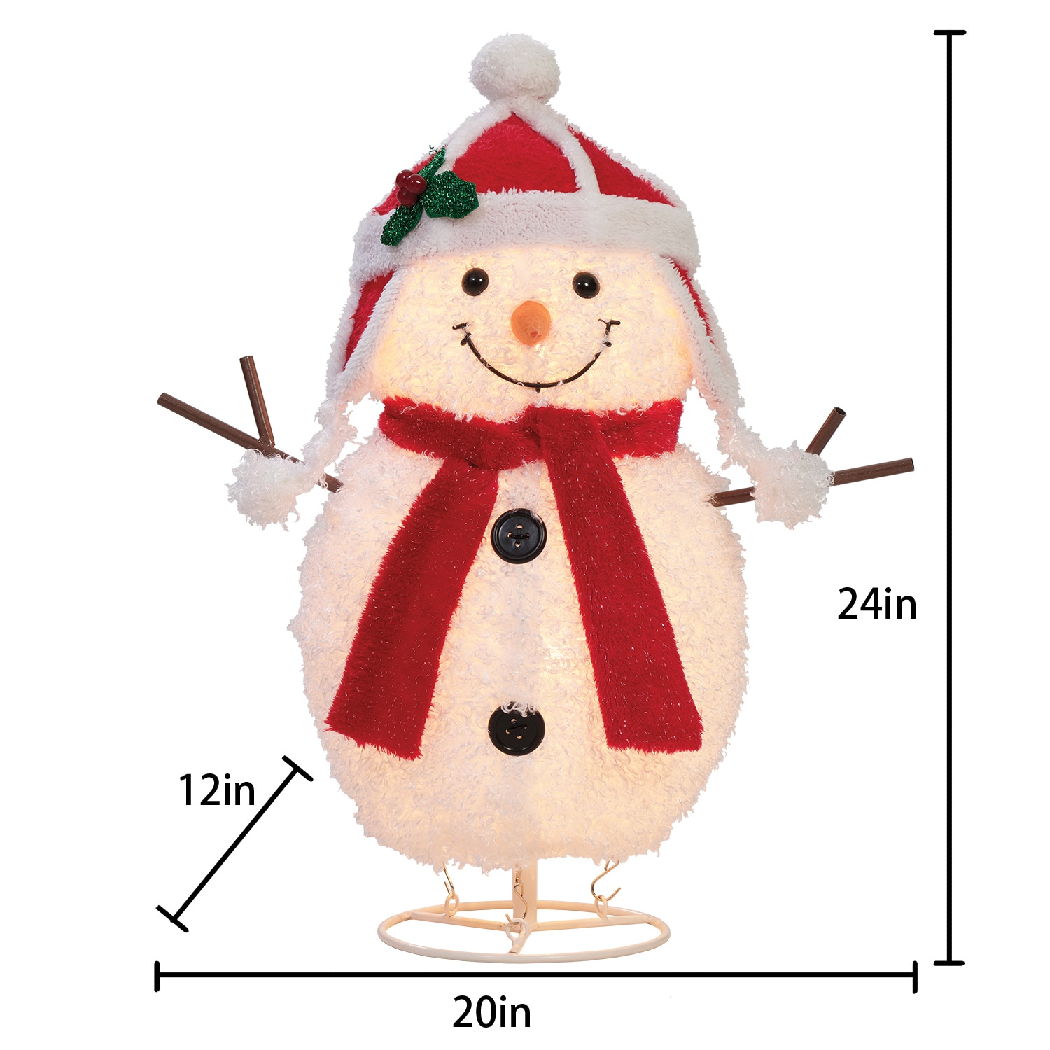 Holiday Living 24-in Snowman Light with Clear Incandescent Lights in the  Outdoor Christmas Decorations department at