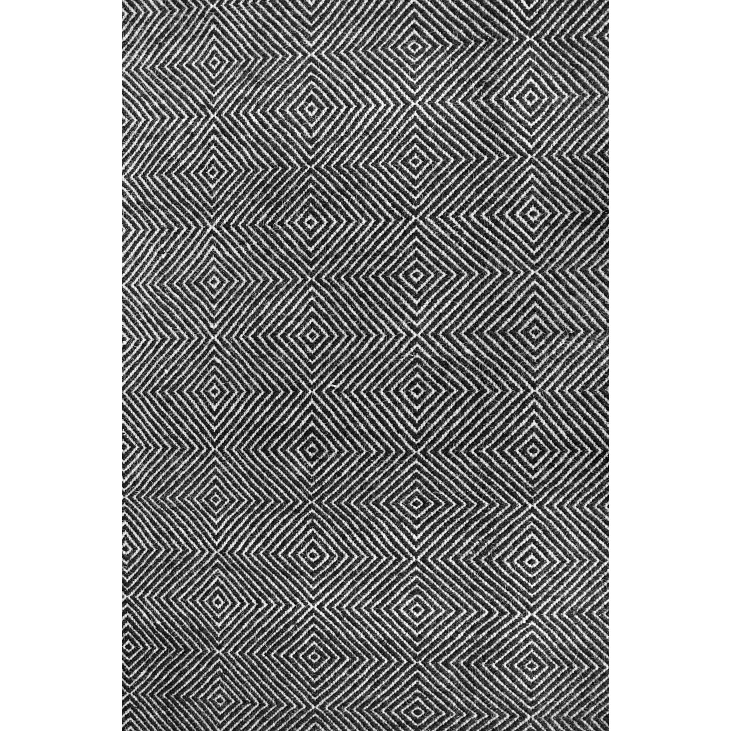 nuLOOM MTSF01B-26010 Ago 2 x 10 (ft) Wool Black Rectangular Indoor Geometric Runner rug