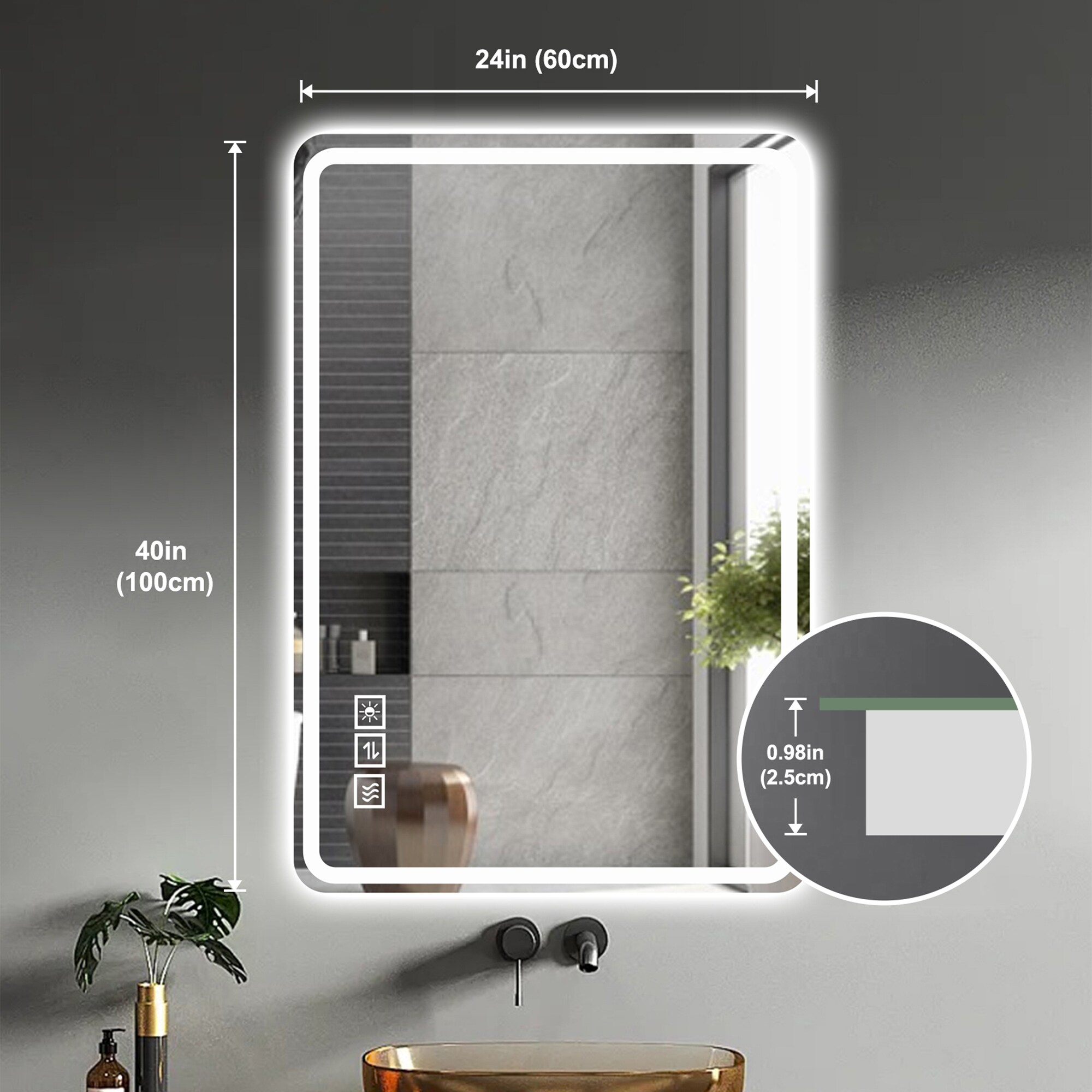 Bybafun YE3600007 Framed-Bath-Mirrors - View #9