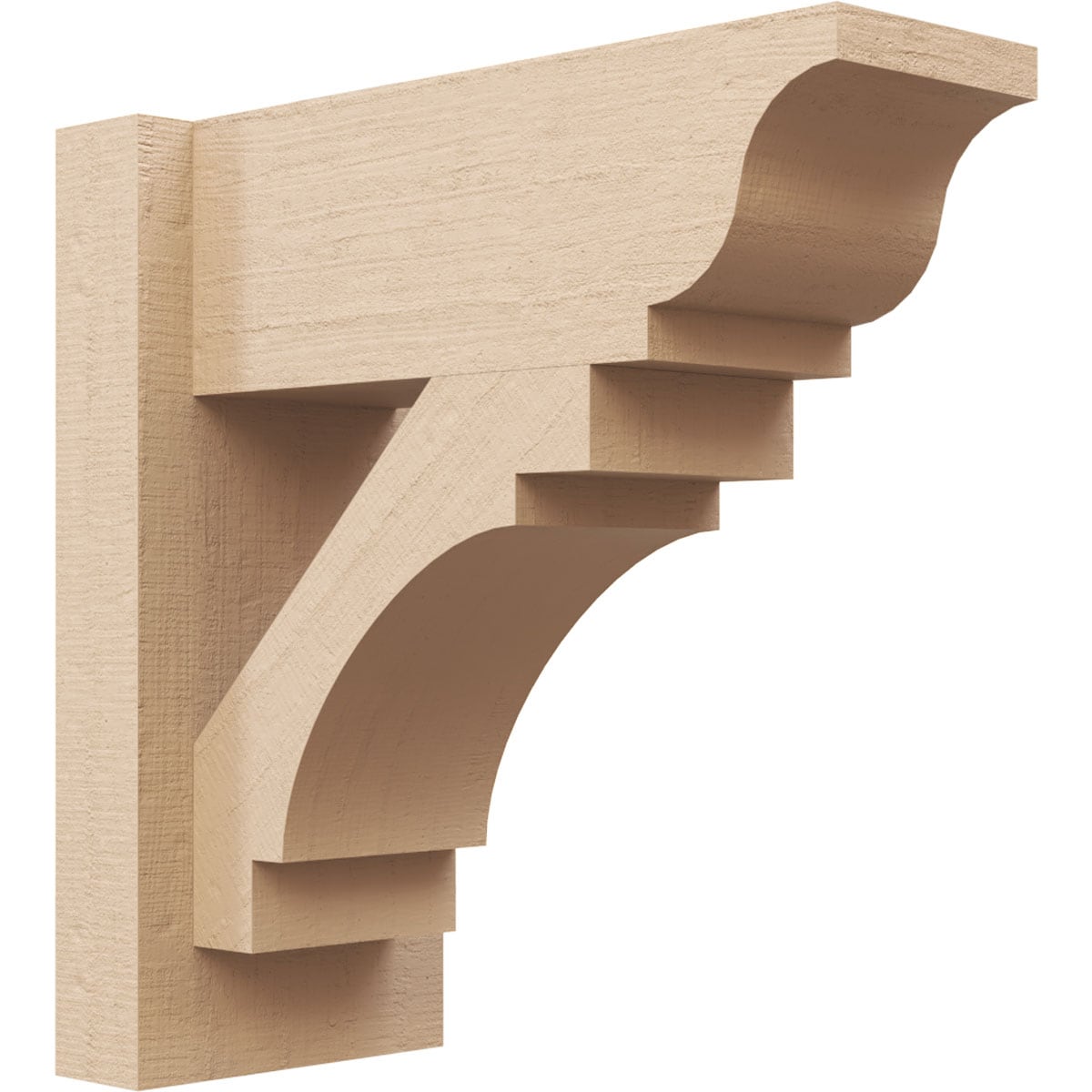 Ekena Millwork 2136622 Timberthane Rough Cedar Faux Wood Merced Traditional Outlooker 6-in W x 14-in D x 14-in H Primed Tan