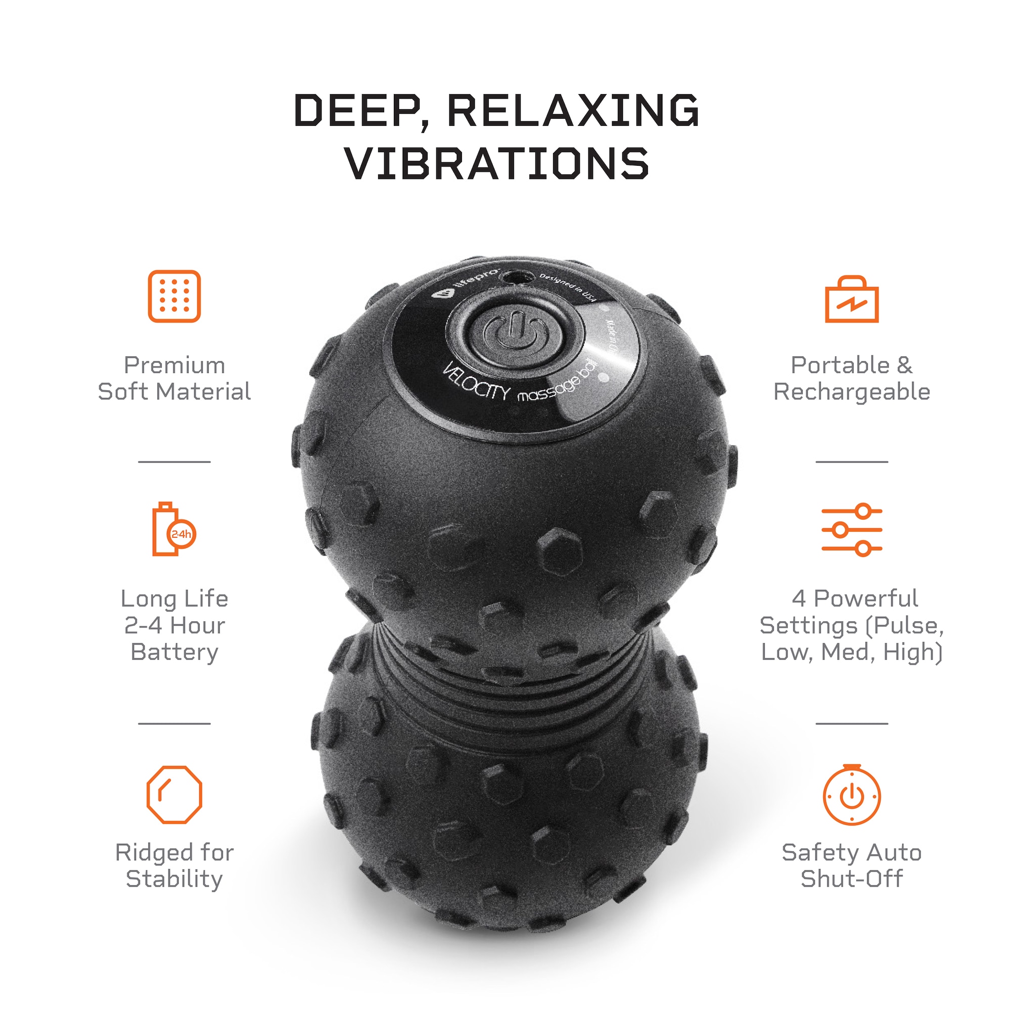 Lifepro Fitness Velocity Vibrating Ball 2 Battery Operated Massage Ball At