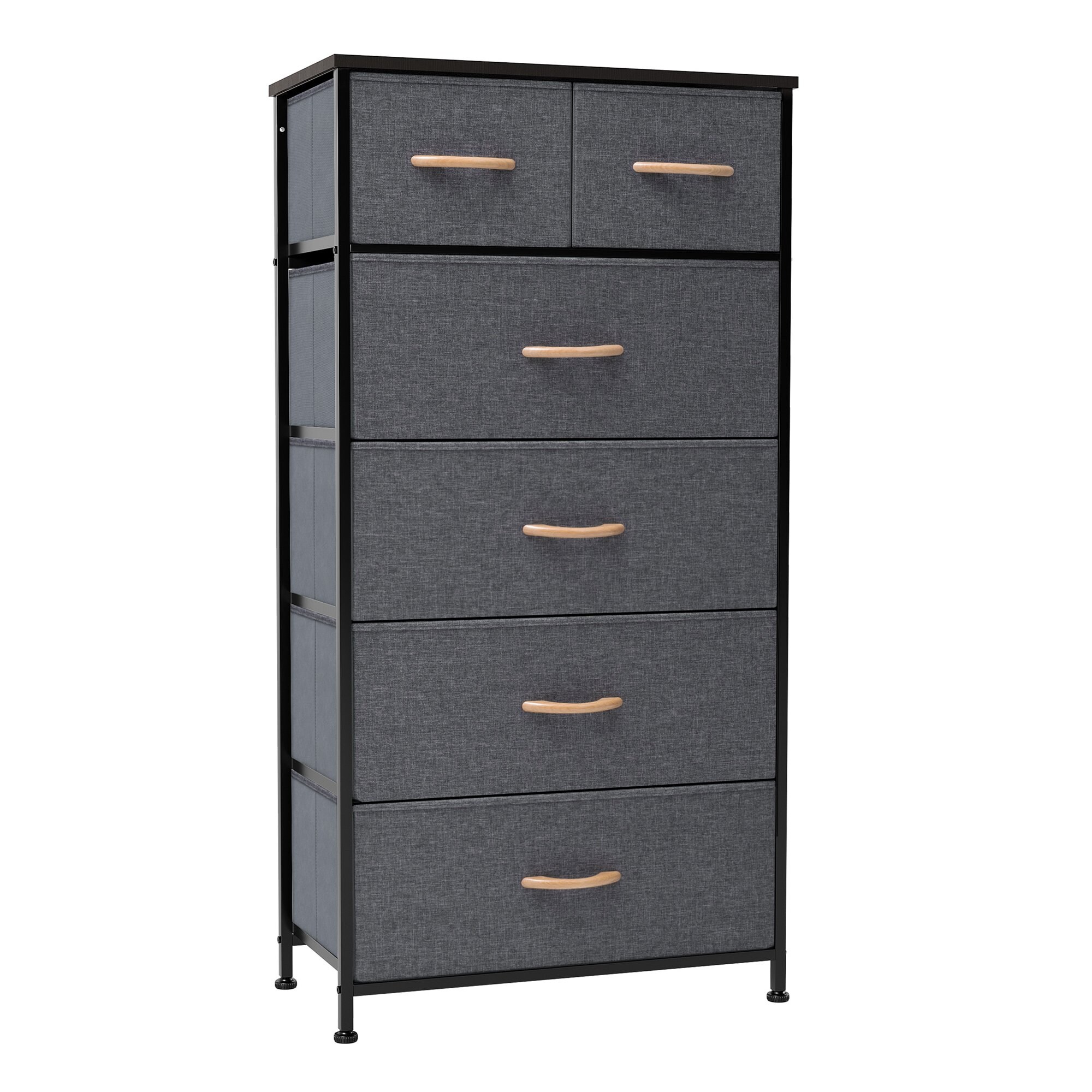 CloudFly CL-HD019GRY Dresser storage tower Gray 6 -Drawer Combo dresser
