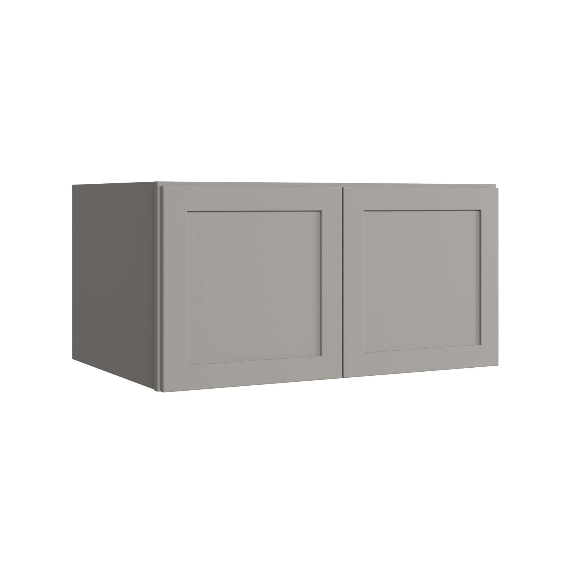 KraftMaid Momentum WR3618G81 Deveron 36-in W x 18-in H x 24-in D Pebble Grey Wall Fully assembled Plywood Cabinet (Recessed Panel Shaker)