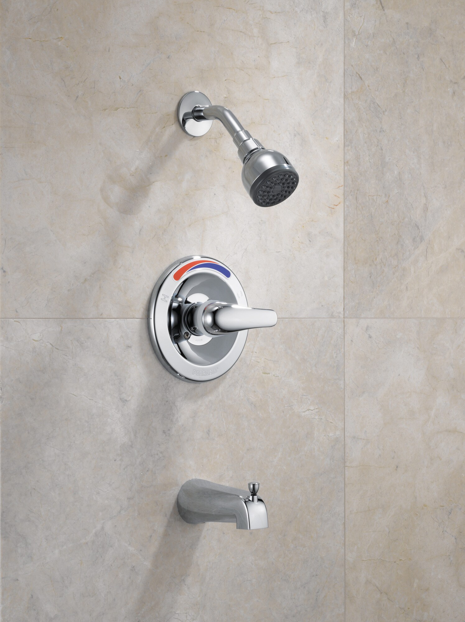 Chrome Wall Mounted Tub and Shower Faucet Set