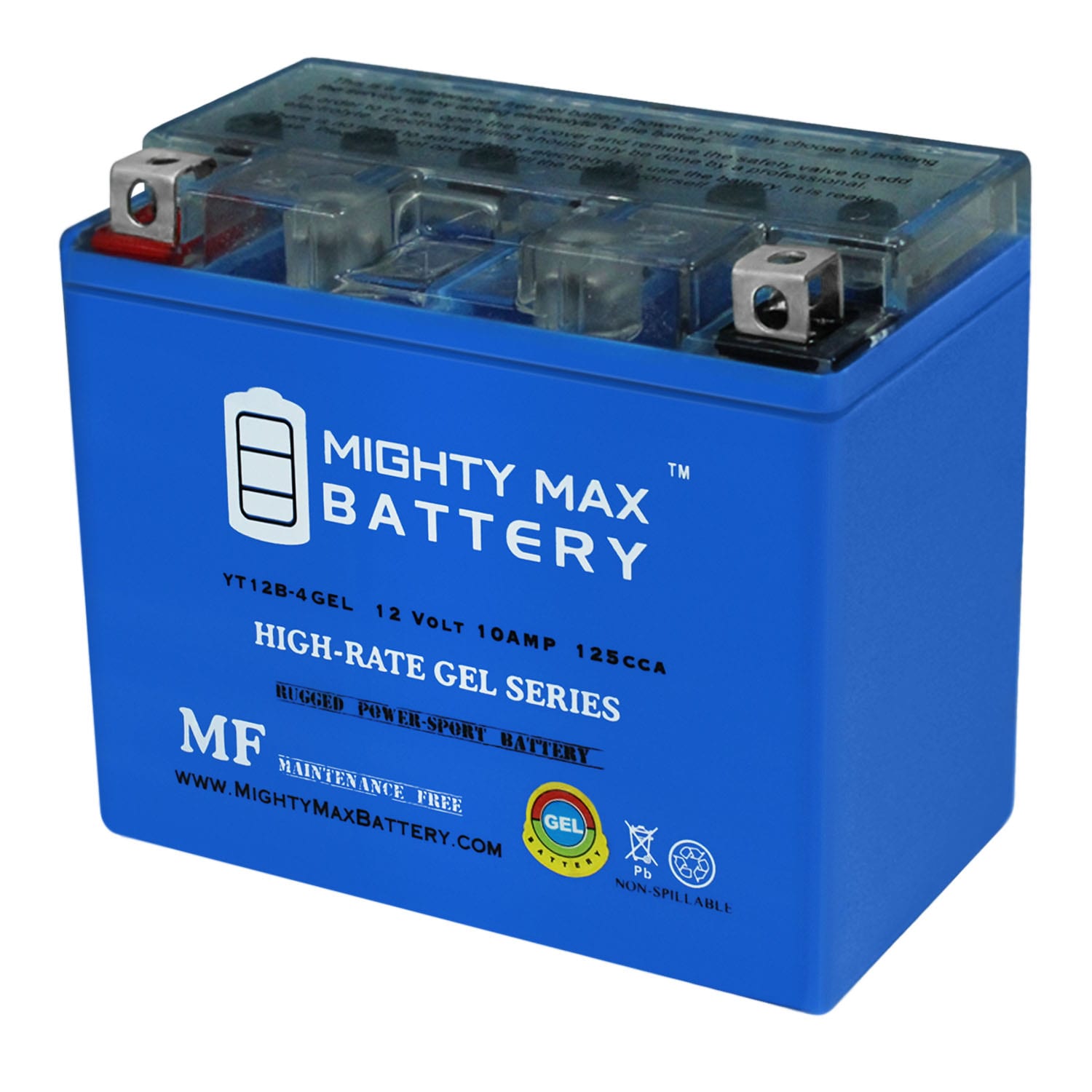 Mighty Max Battery MAX3886311 YT12B-4 GEL 12V 10Ah for Ducati 748 R 1997-2000 Rechargeable Sealed GEL 12100 Backup power Batteries
