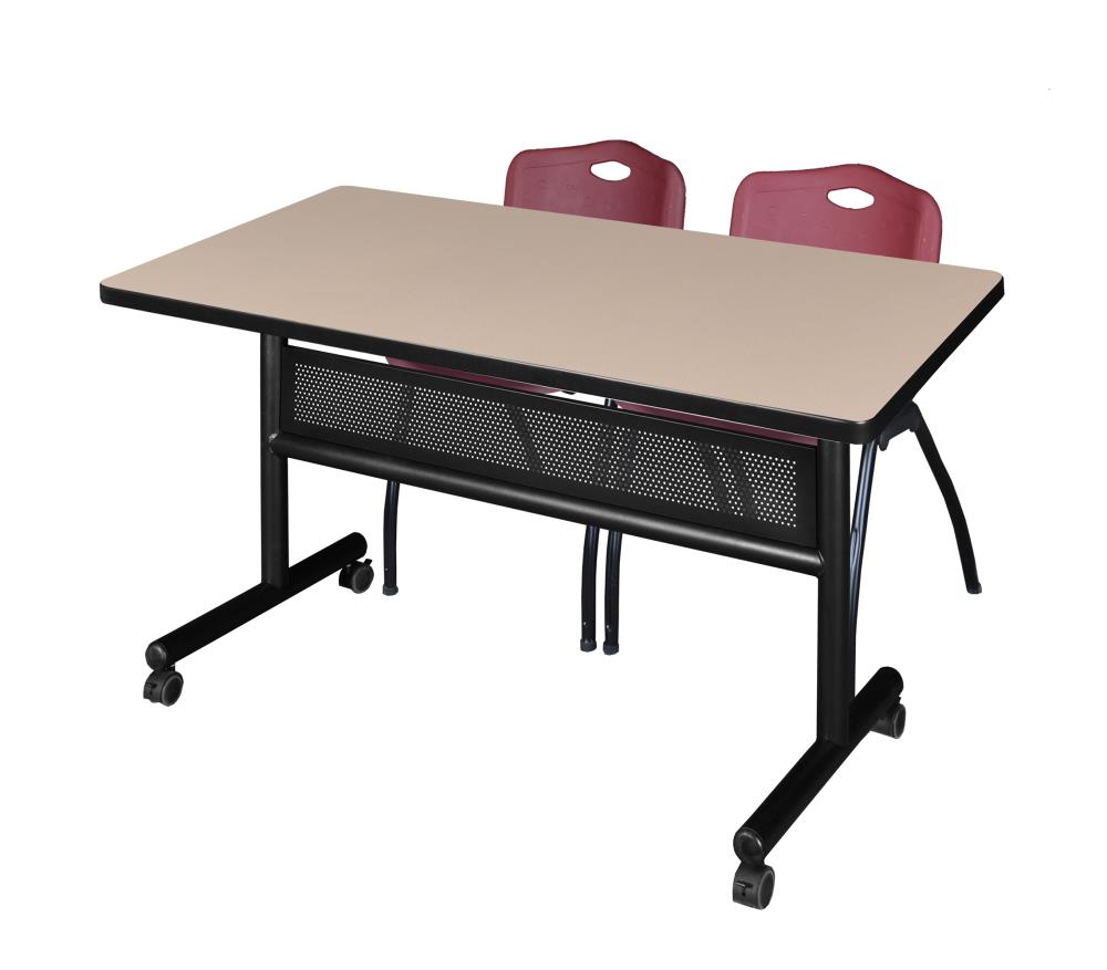 Regency MKFTM4830BE47BY Training Off-white 4-Person Training Table (48-in W x 29-in H)