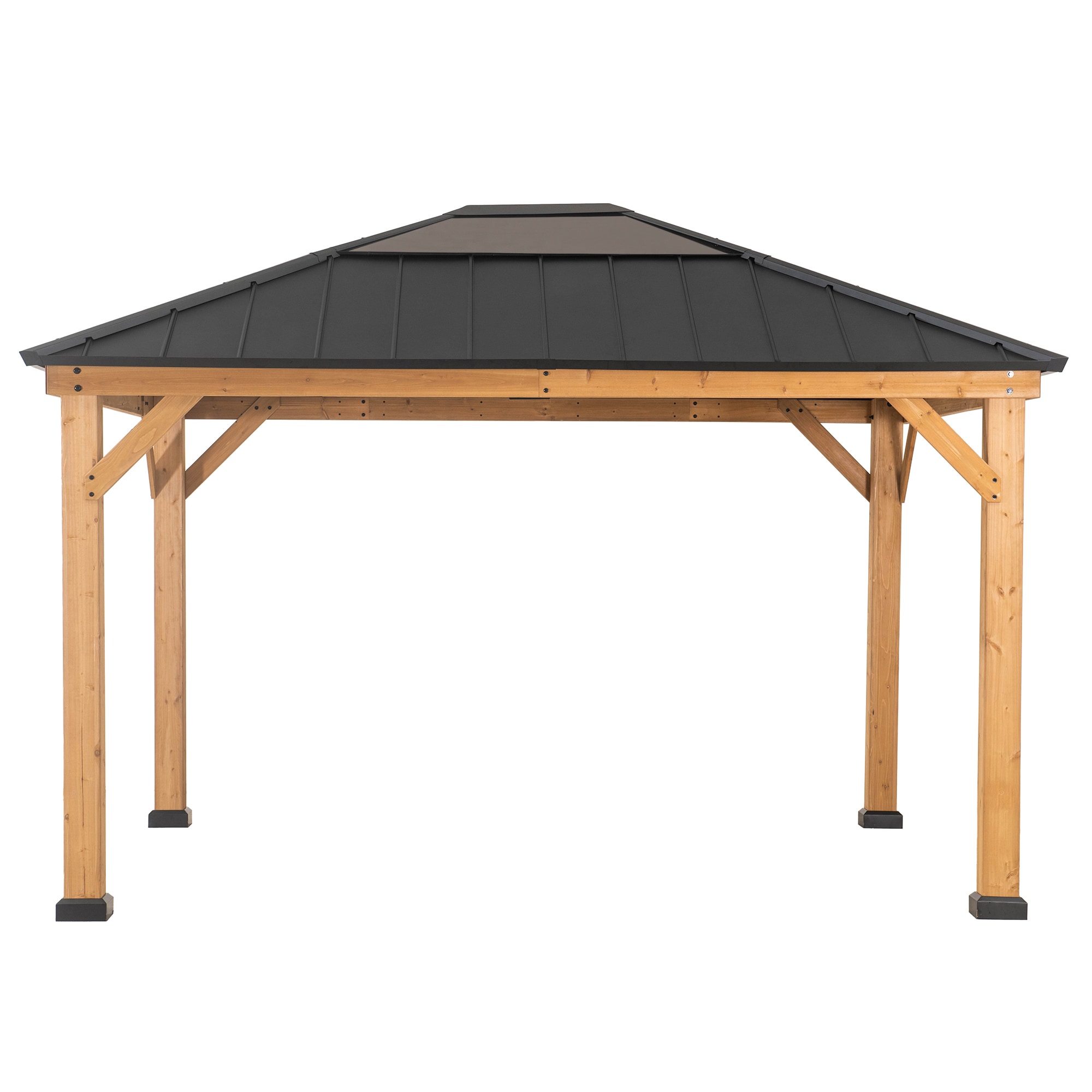 Sunjoy A102005801 11-ft x 13-ft Brown with Hardtop Roof