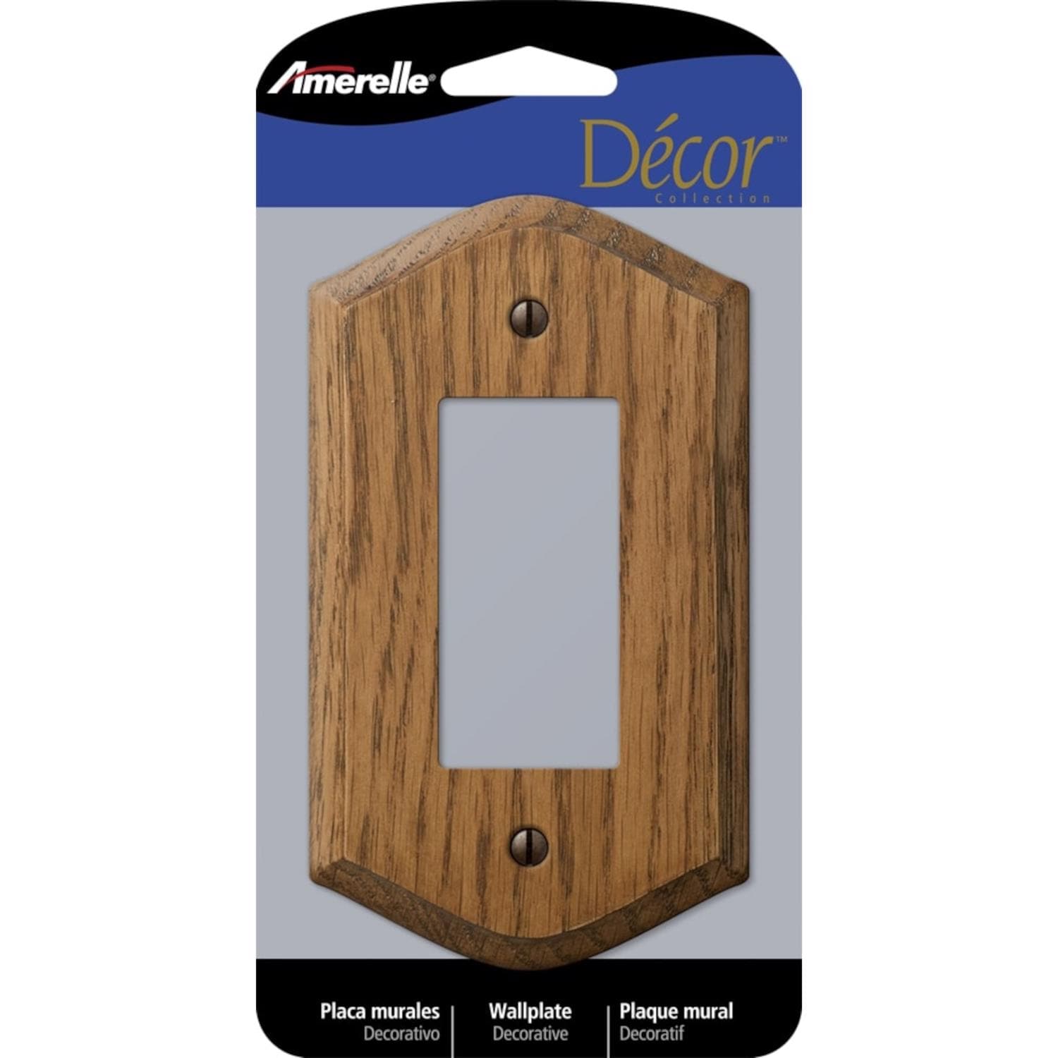 Amerelle Country Brown 1 gang Wood Decorator Wall Plate 1 pk #EJD3502218