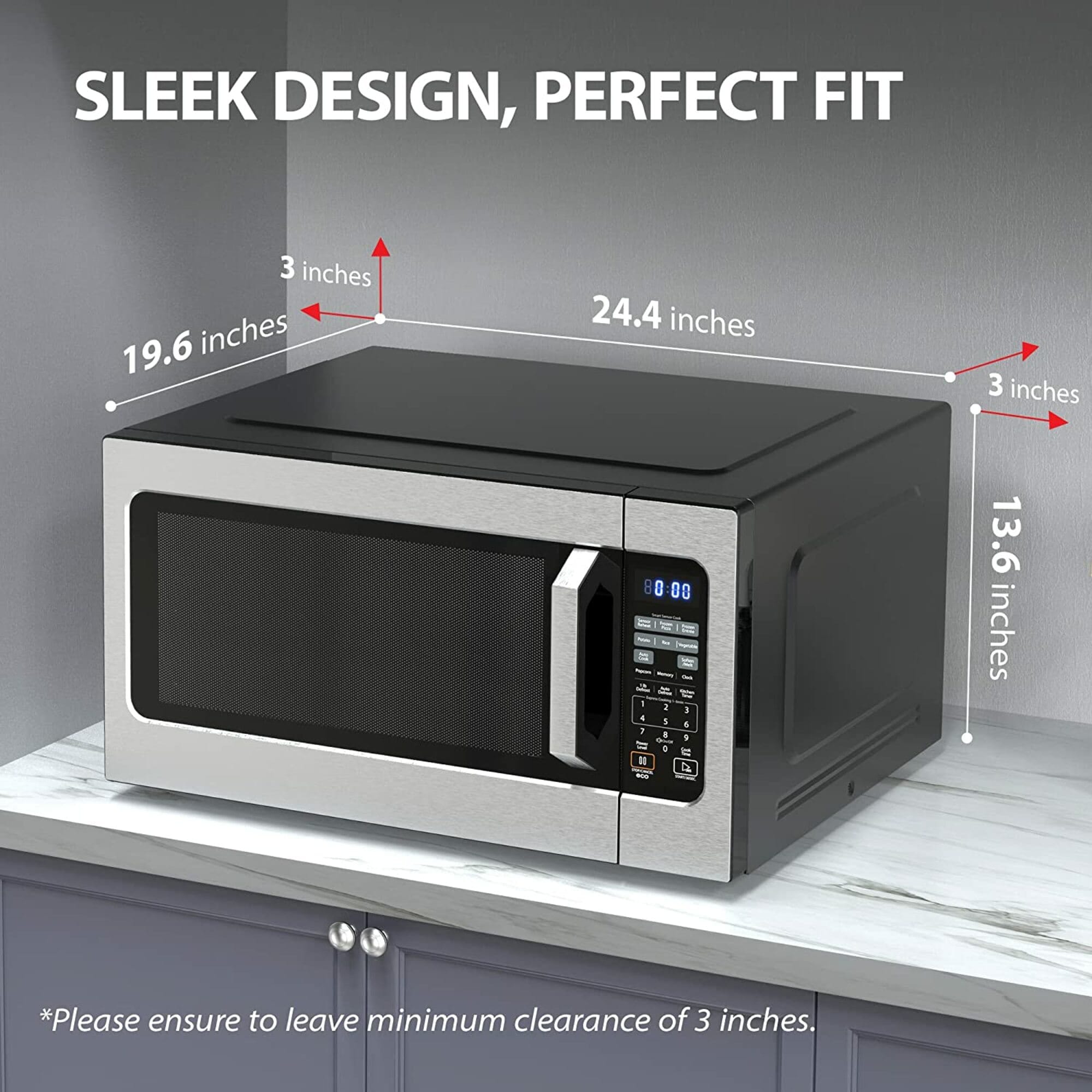 BLACK+DECKER 2.2-cu ft 1200-Watt Sensor Cooking Controls Countertop  Microwave (Stainless Steel) in the Countertop Microwaves department at
