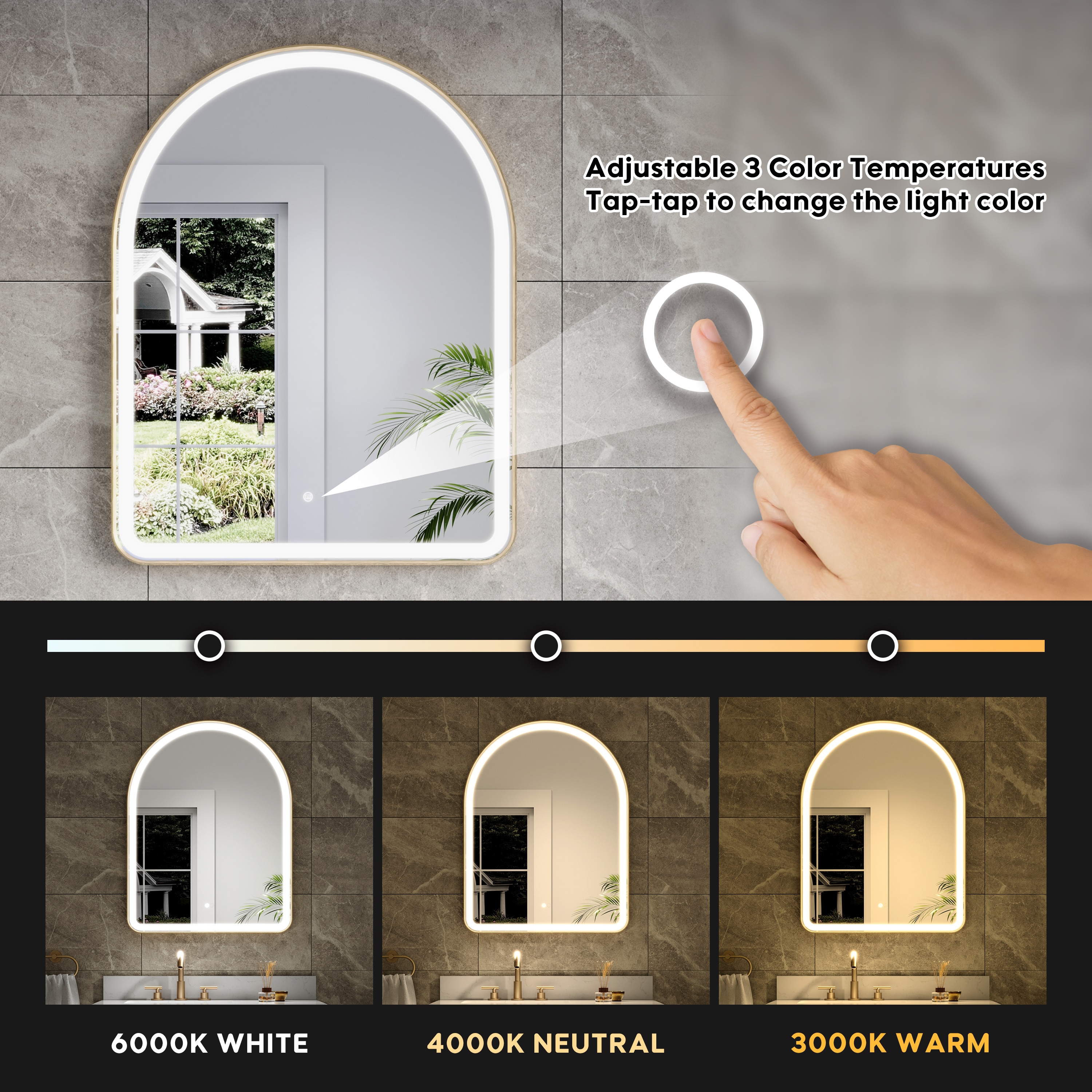 WELLFOR GIZQCS35P09 Framed-Bath-Mirrors - View #4