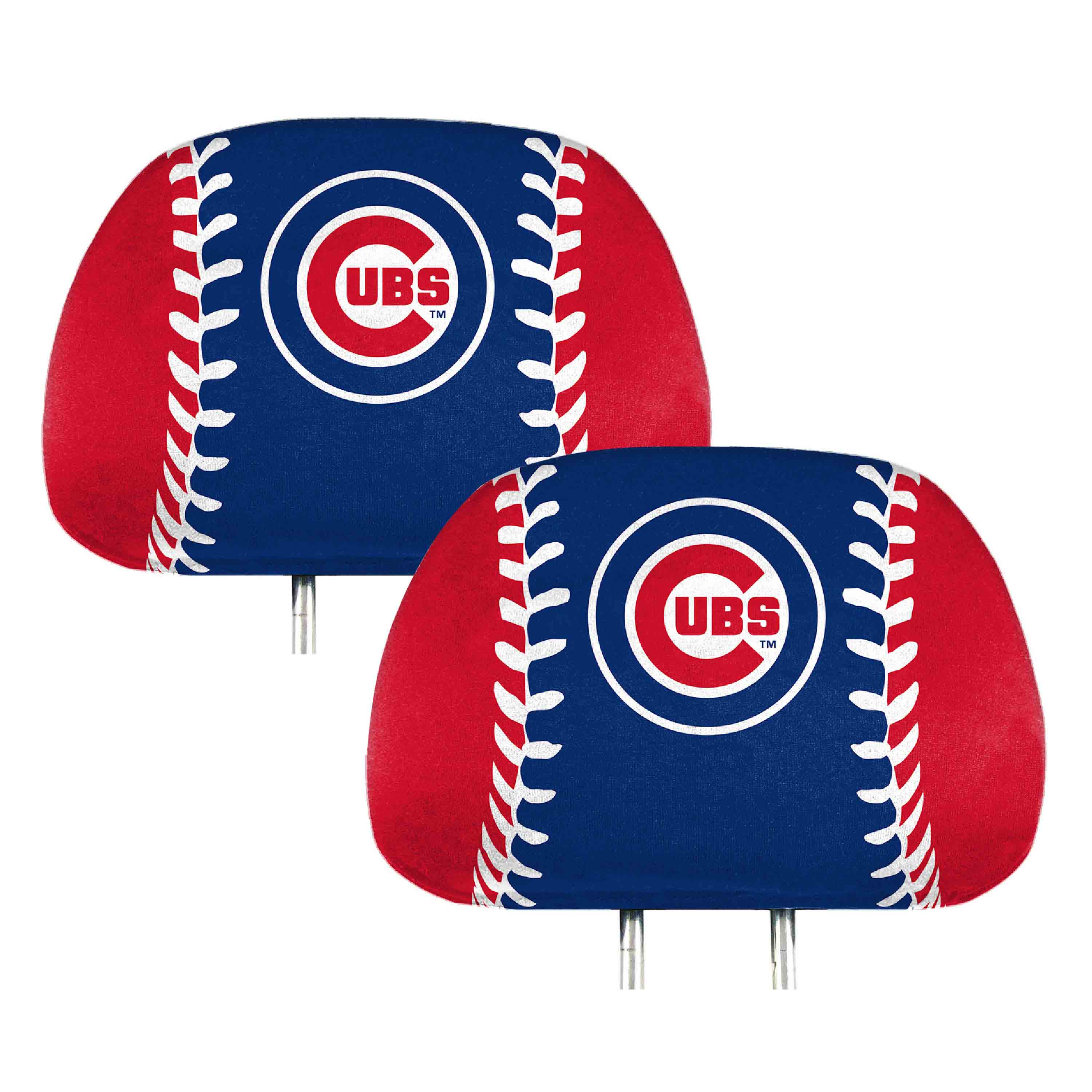 FANMATS 61998 MLB- Chicago Cubs 2 Piece Color Head Rest Cover Set