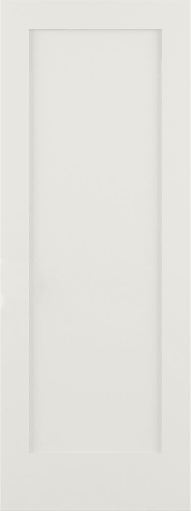Shaker 32-in x 80-in Snow Storm 1-panel Square Solid Core Prefinished Pine Wood Slab Door in White | - RELIABILT LO1368741