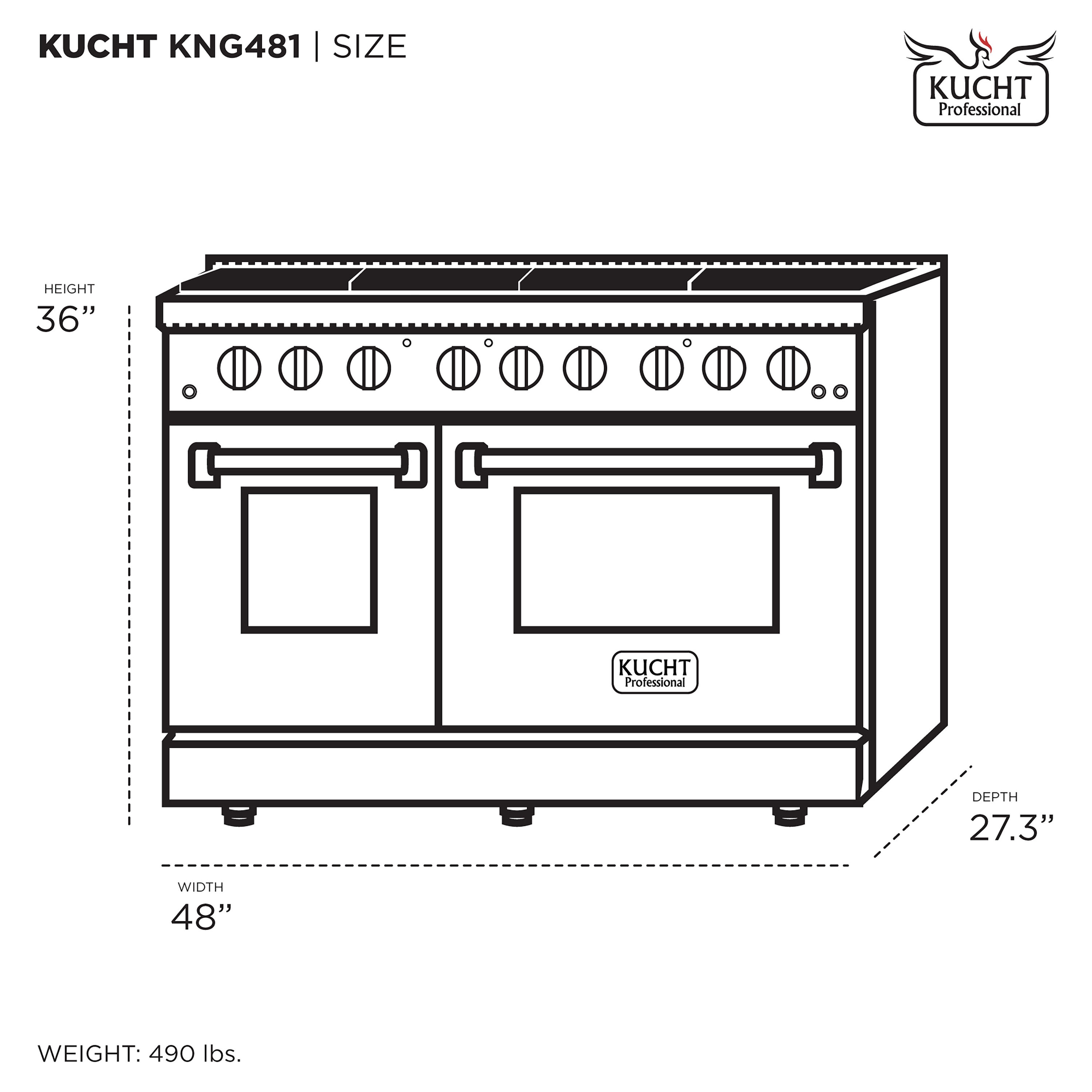 Kucht KNG481-B Double-Oven-Gas-Ranges - View #15