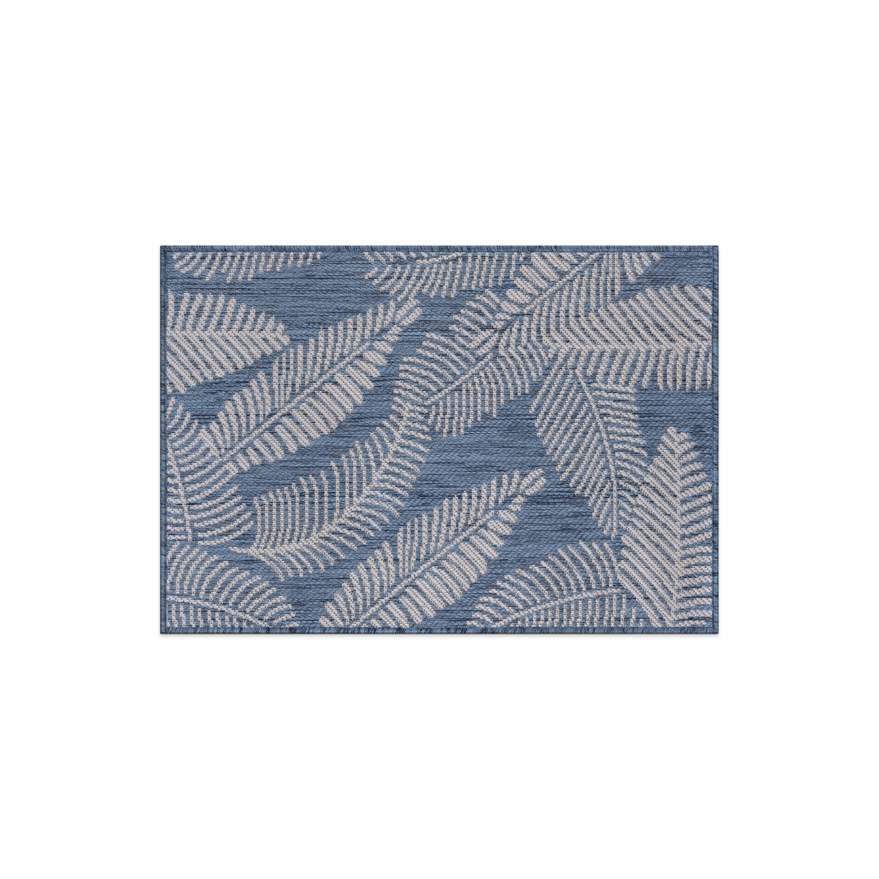 World Rug Gallery 114BLUE2X3 Summer 2 x 3 (ft) Loomed Polypropylene Blue Rectangular Indoor/Outdoor Floral/Botanical Tropical Area rug
