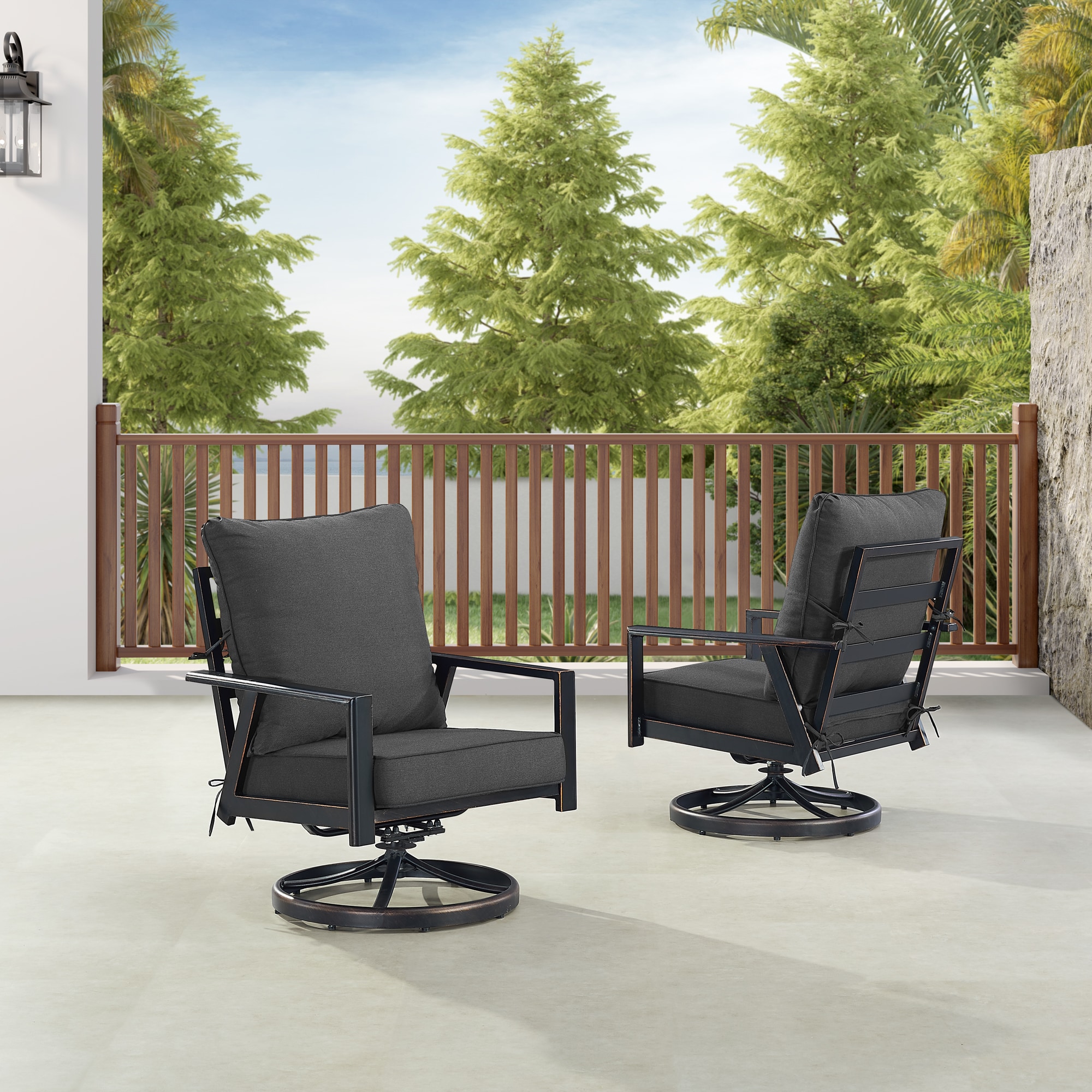 Oakland Living LX-4C-MAT-BKCU-IB-AC Patio-Conversation-Sets - View #4