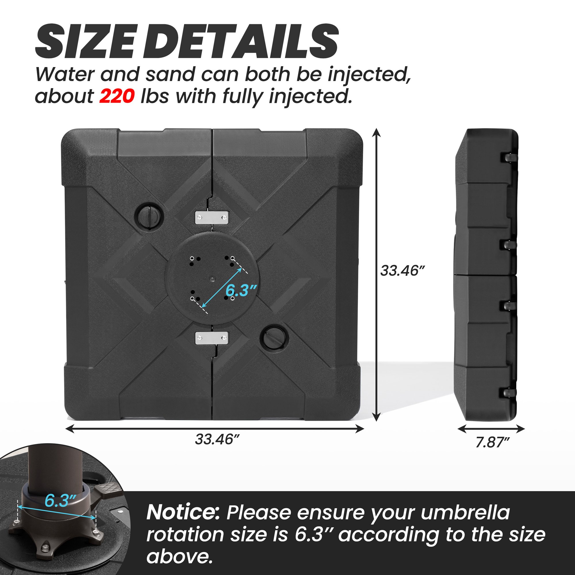 Crestlive Products CL-UB008BLK Umbrella-Bases - View #3