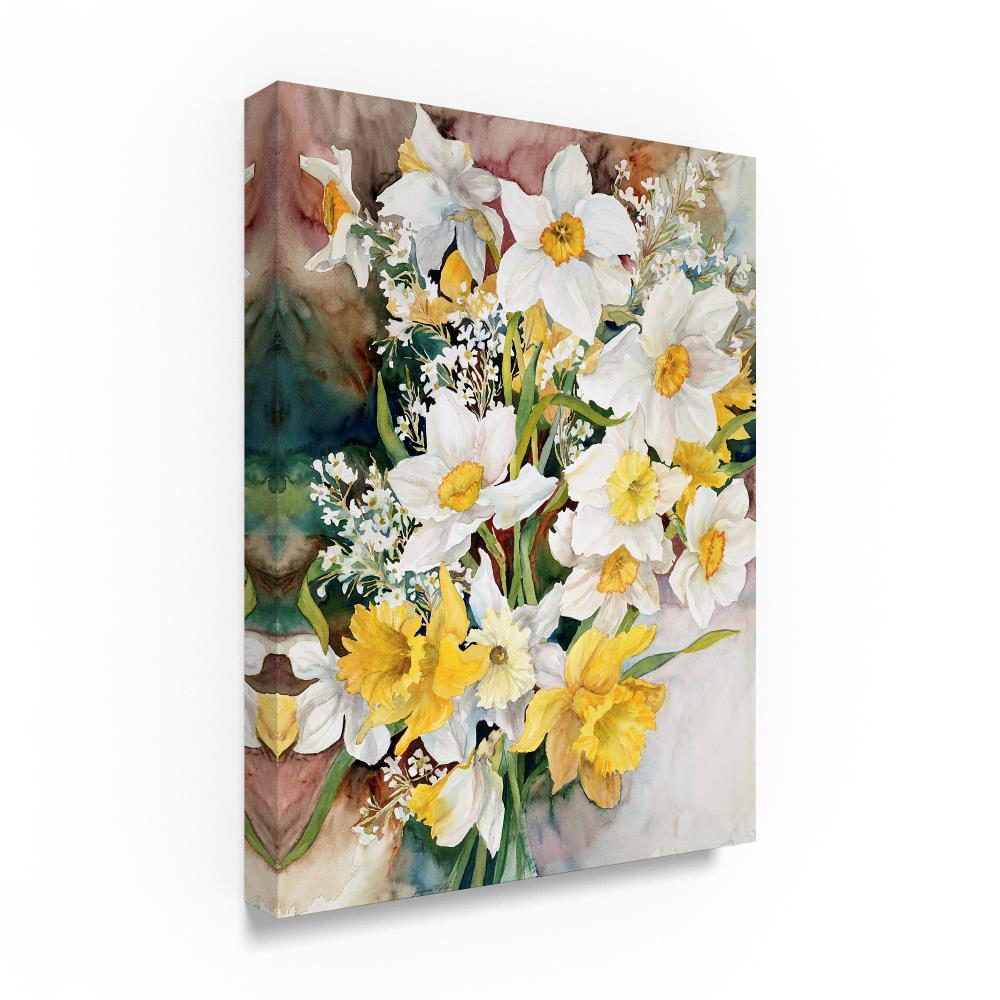 Trademark Fine Art Framed 47-in H x 35-in W Floral Print on Canvas in ...