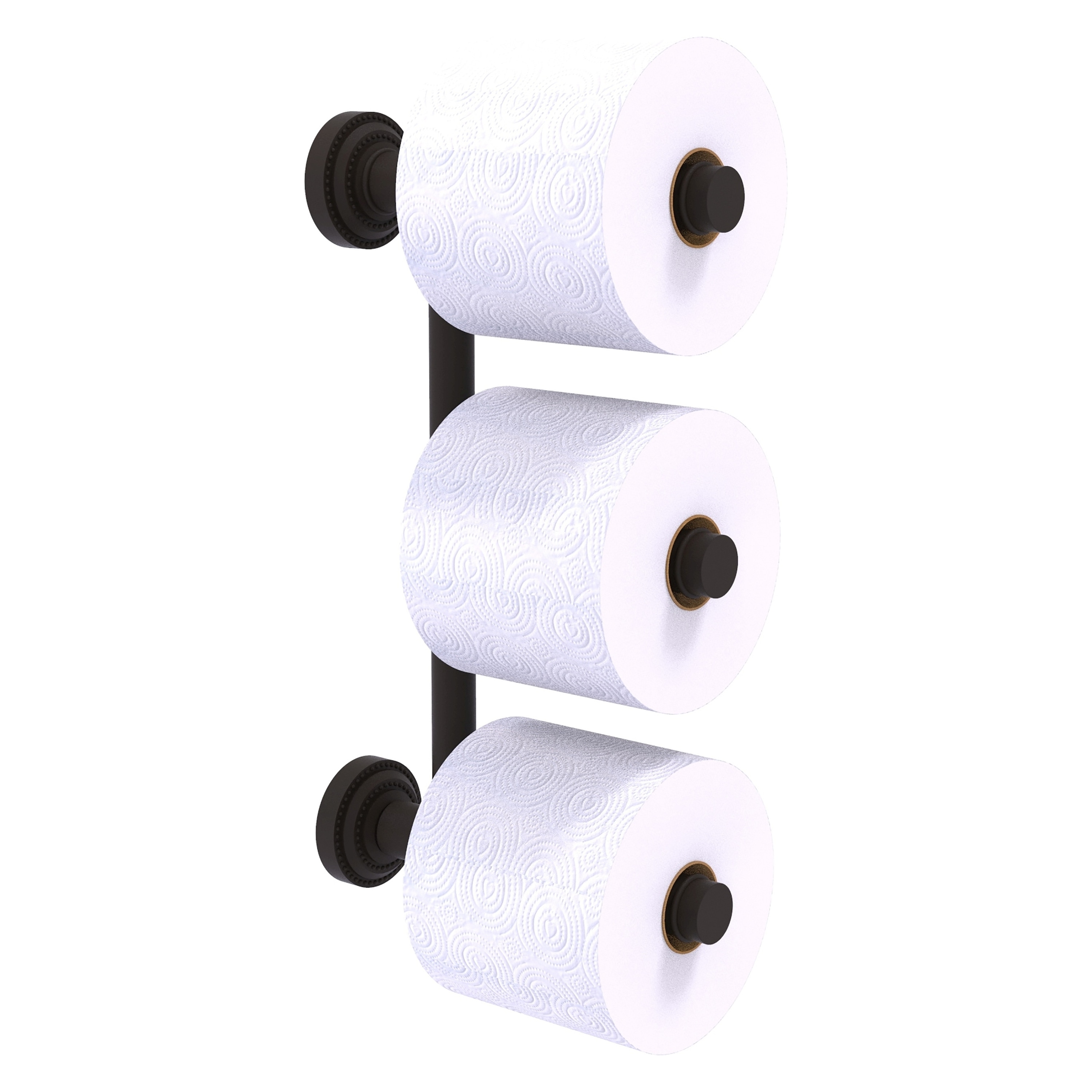 Allied Brass DT-24-3-ORB Dottingham Oil Rubbed Bronze Wall mount Double post Toilet Paper Holder 3 -Rolls with Storage