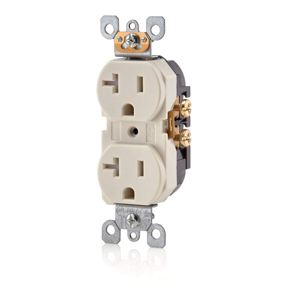 Leviton  20 Amp Tamper-Resistant Duplex Outlet in Light Almond - Safe and Durable