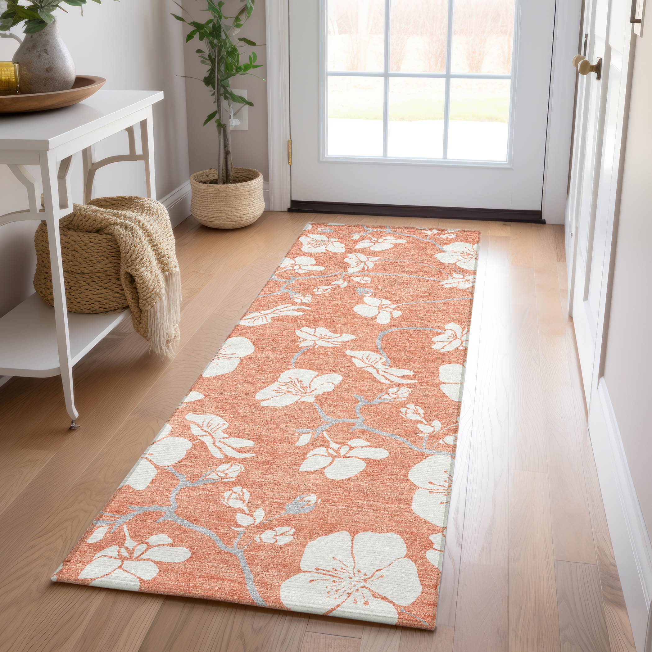 Addison Rugs ACN1032CR2X8 Chantille ACN1032CR 2 x 7 (ft) Polyester Coral Rectangular Indoor/Outdoor Geometric Machine washable Runner rug