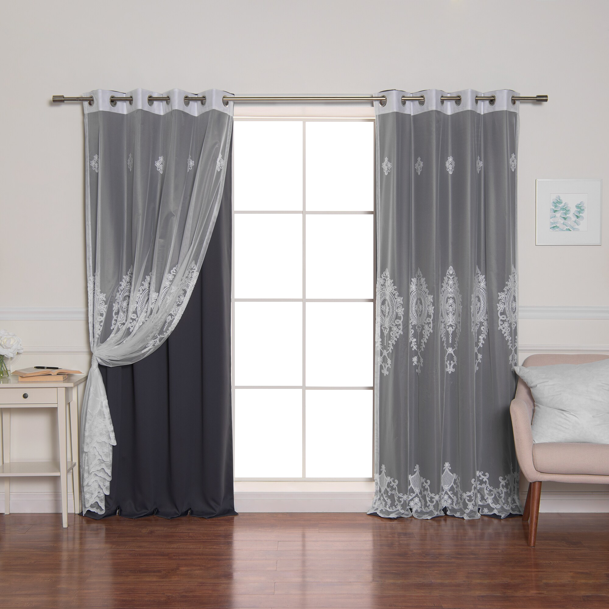 Best Home Fashion MM-DAMAS-84-DKGREY curtains - View #6