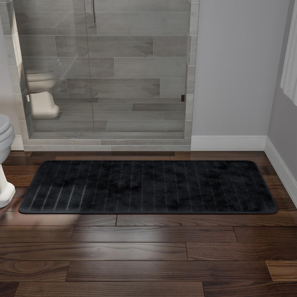 Black Bathroom Rugs Memory Foam Bath Mats for Bathroom Floor Mats