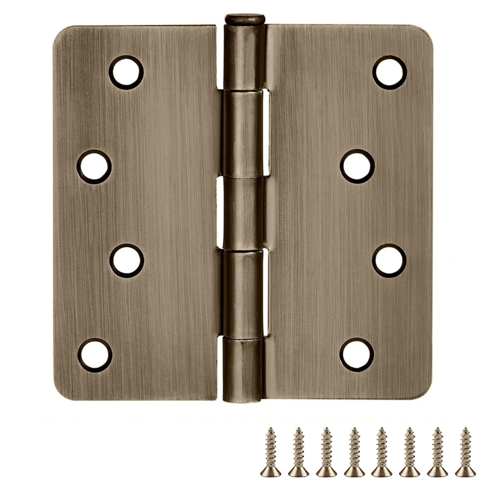 Design House 186080 4-in H x 1/4-in Radius Antique Brass Butterfly Interior/Exterior Door Hinge 6 -Pack