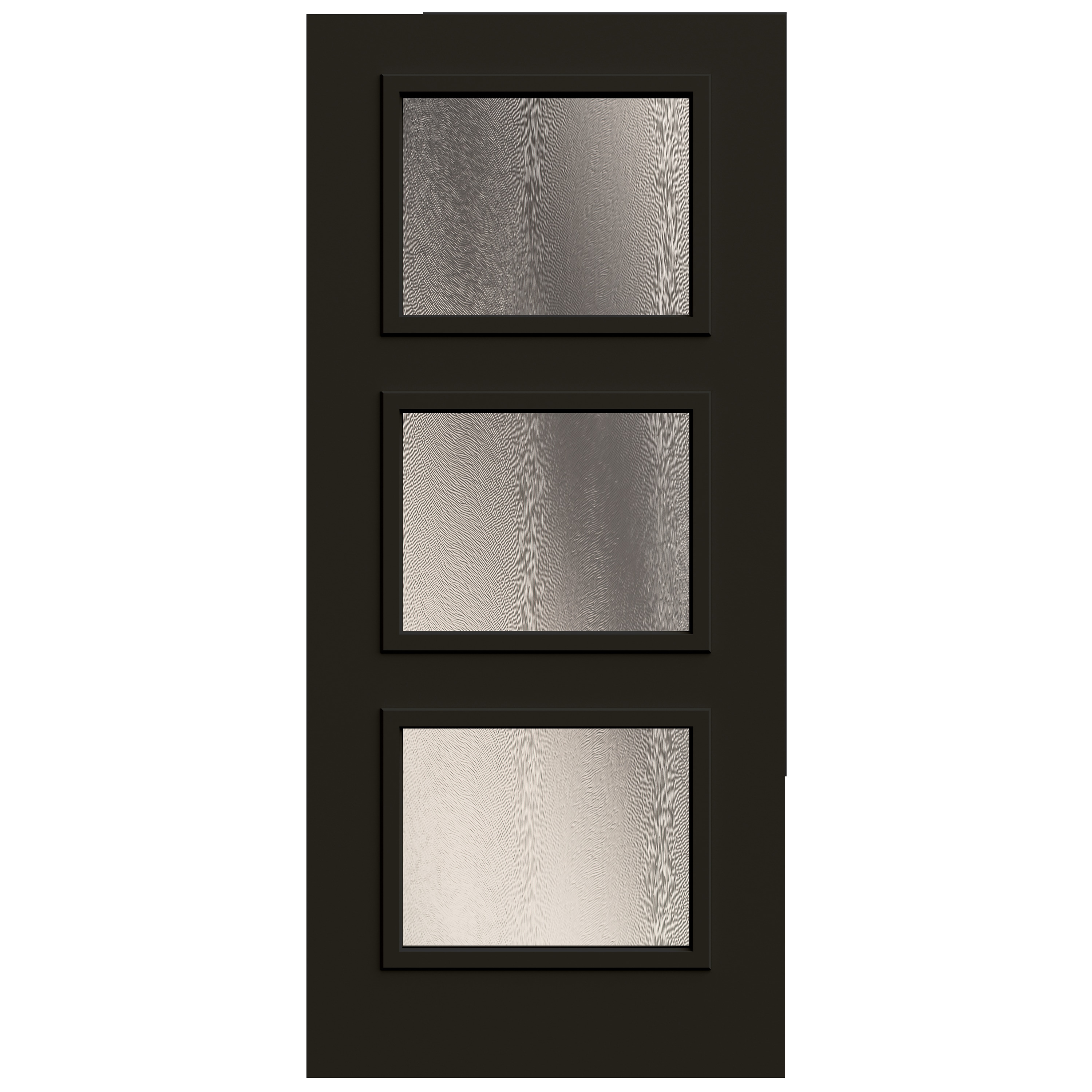 JELD-WEN LOWOLJW250100035 36-in x 80-in x Steel Full lite Universal reversible Black Painted Slab Front Door Insulating core