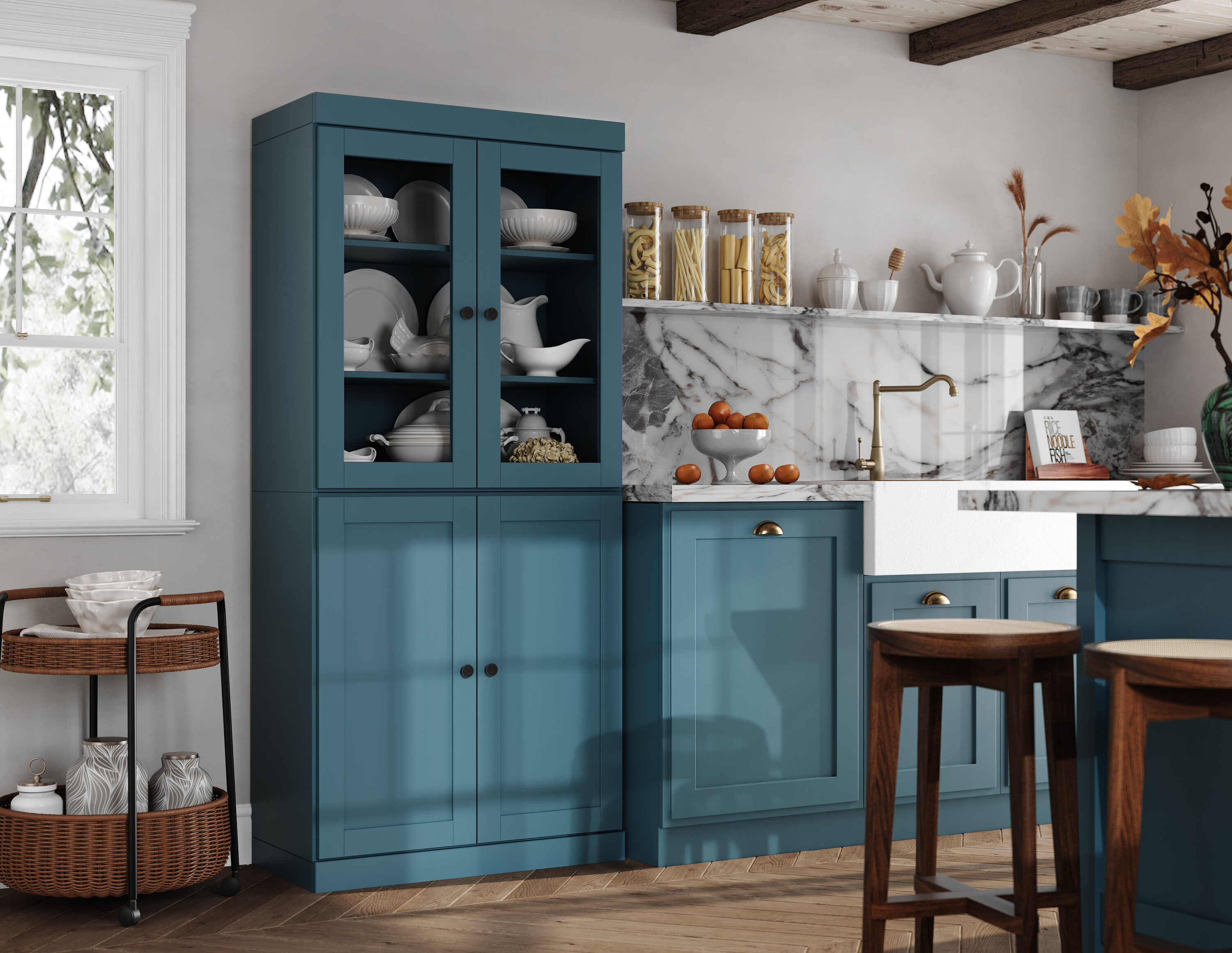 palace-imports-32-in-w-solid-wood-tall-clear-glass-shaker-modular