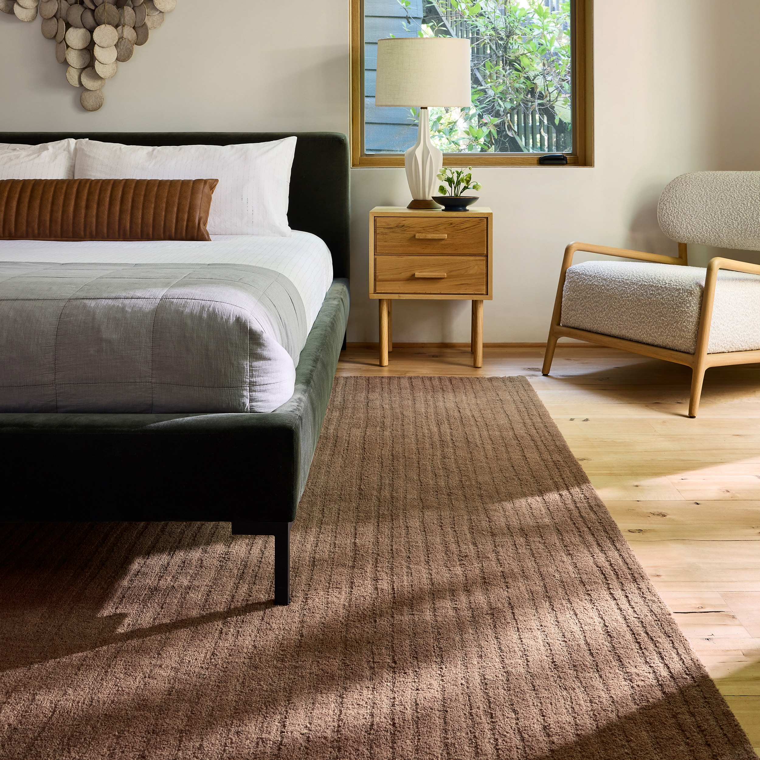 nuLOOM 200SVOH03C-8010 Southwest Striped Wool 8ft. x 10ft. Dark Brown Area Rug