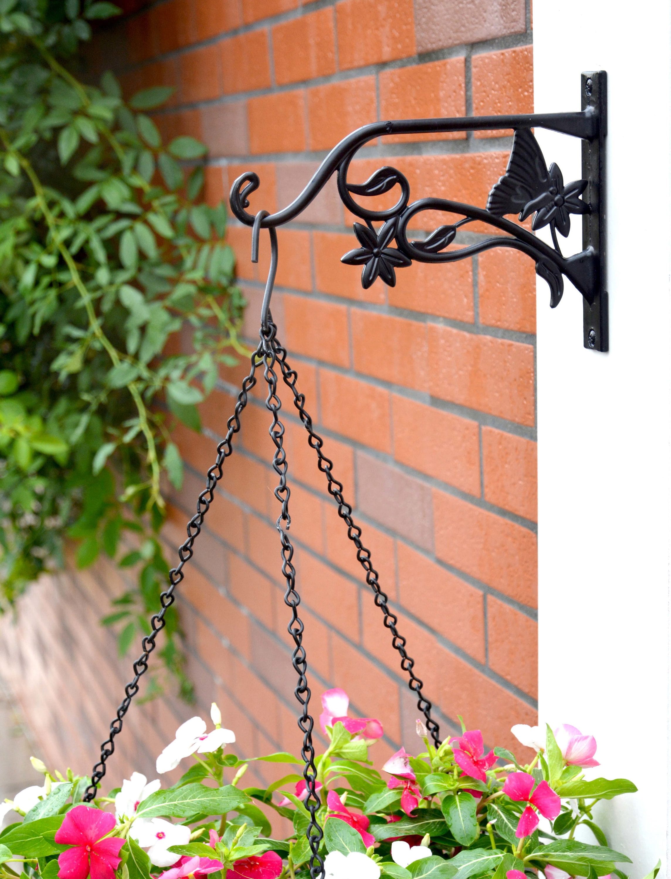 Butterfly Cast Iron Hanging Wall Bracket Plant Holder Pot Hook