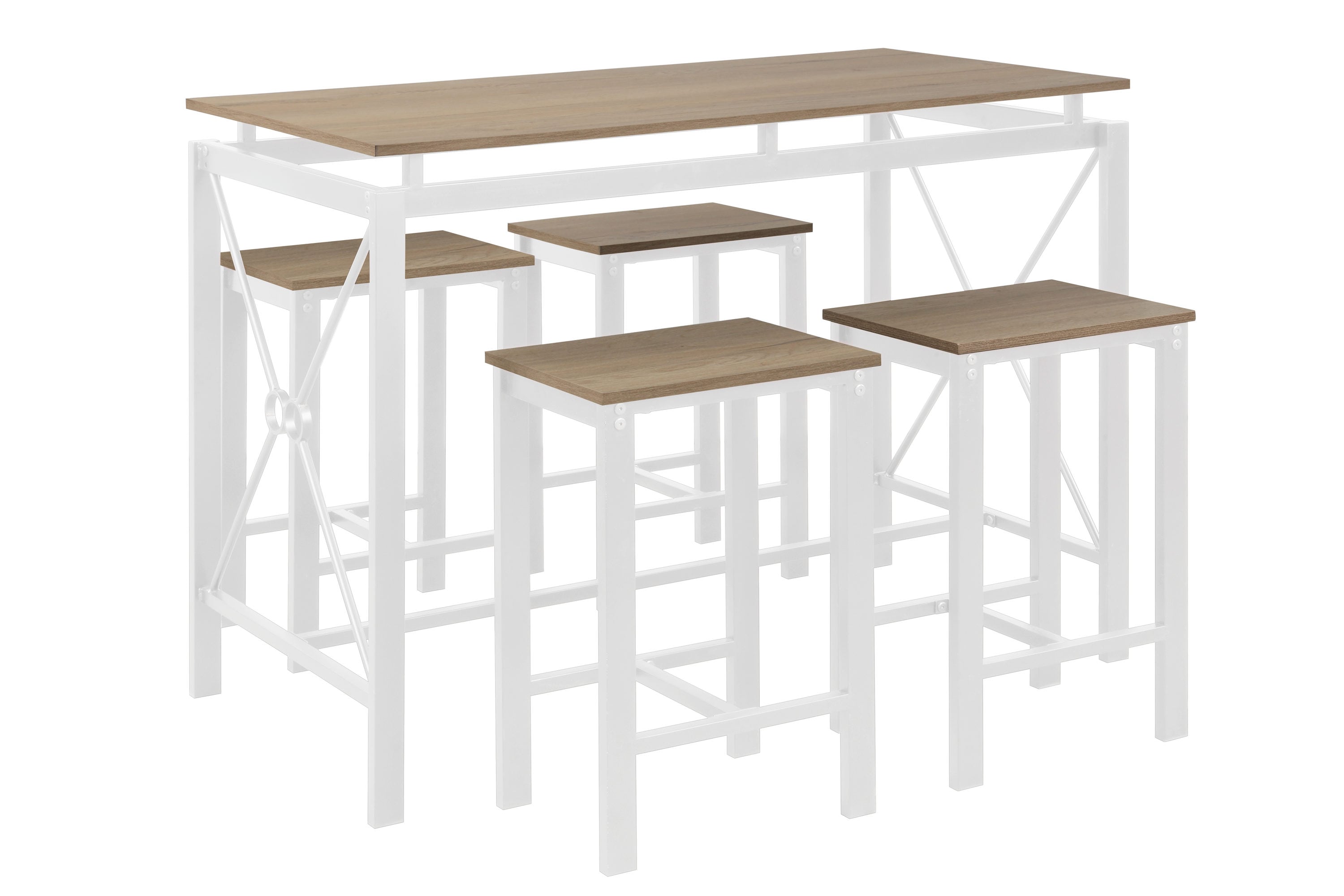 CASAINC IC-W42721356 White Contemporary/Modern Dining Room Set with Rectangular Table (Seats 4)