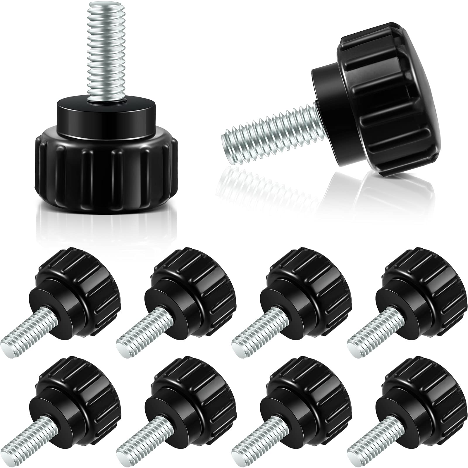 Anqtovp  Threaded Knurled Thumbscrew Monitor Mount Screws on Knobs Monitor Screws Carbon Steel Clamping Knobs Grip Thumb Screw Mounting Thumb