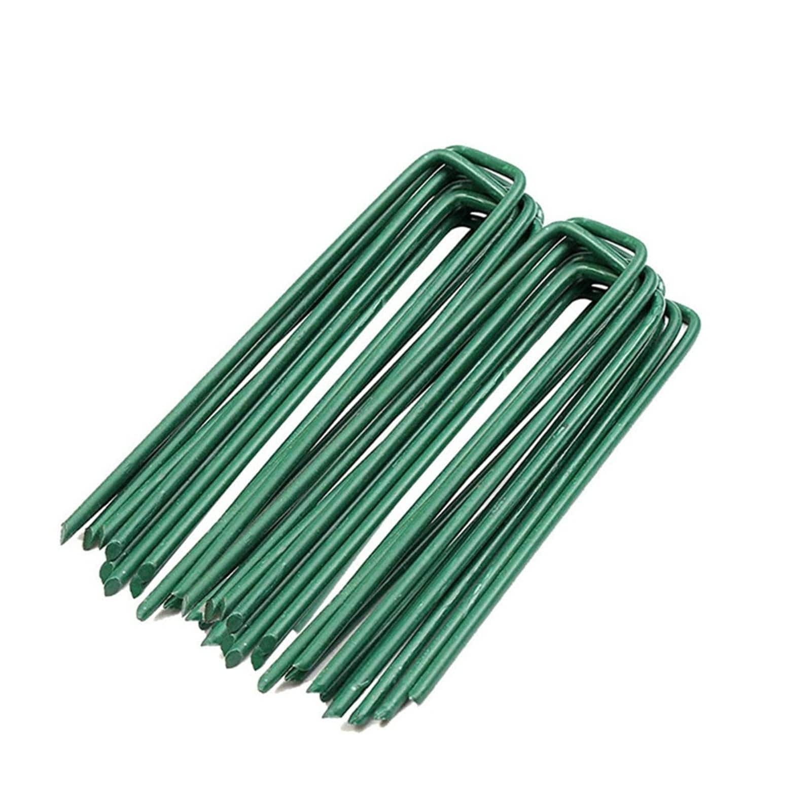 Check Pin Ground LAIFUCAM Garden Pegs U Shape Steel Nail Pins for Artificial Grass Sod ...