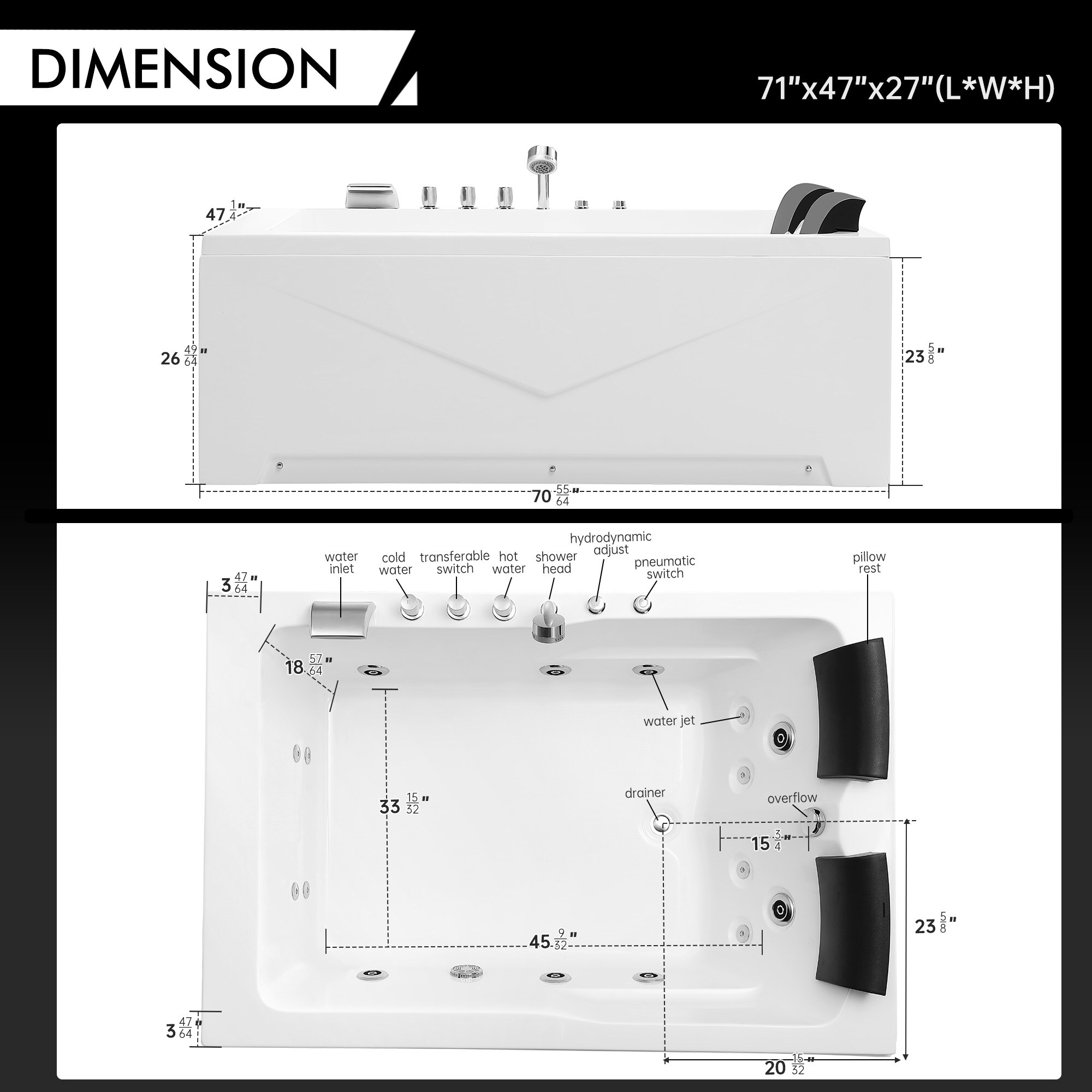 Empava EV-71JT667B bathtubs - View #9