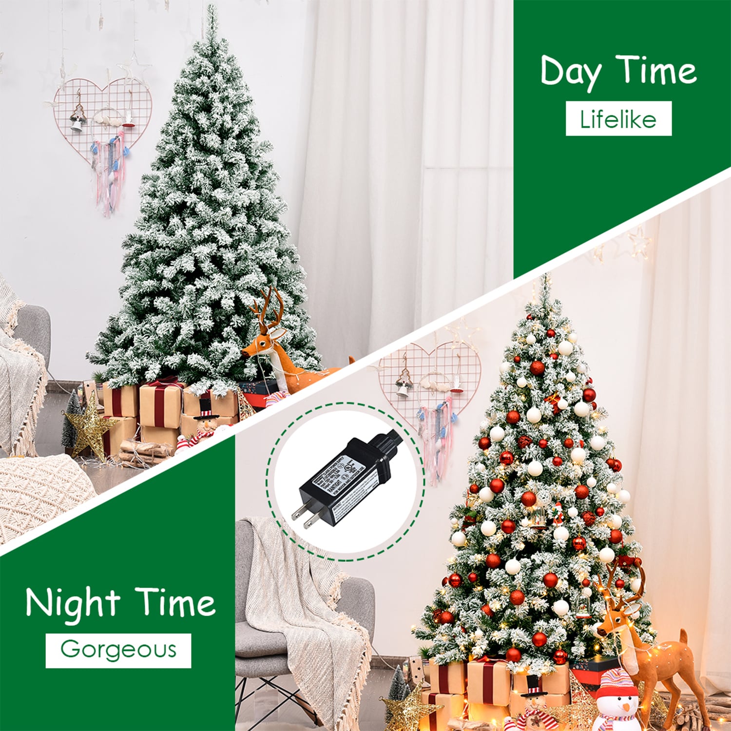 WELLFOR HYZ22869US Artificial-Christmas-Trees - View #4