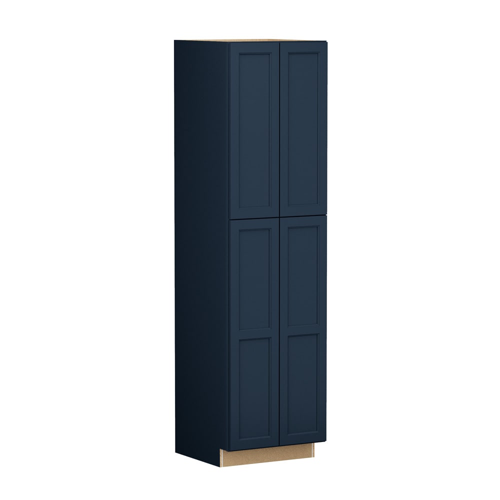 Shenandoah Glasson 24-in W x 96-in H x 24-in D Navy Painted Pantry Fully Assembled Cabinet Recessed Panel Transitional