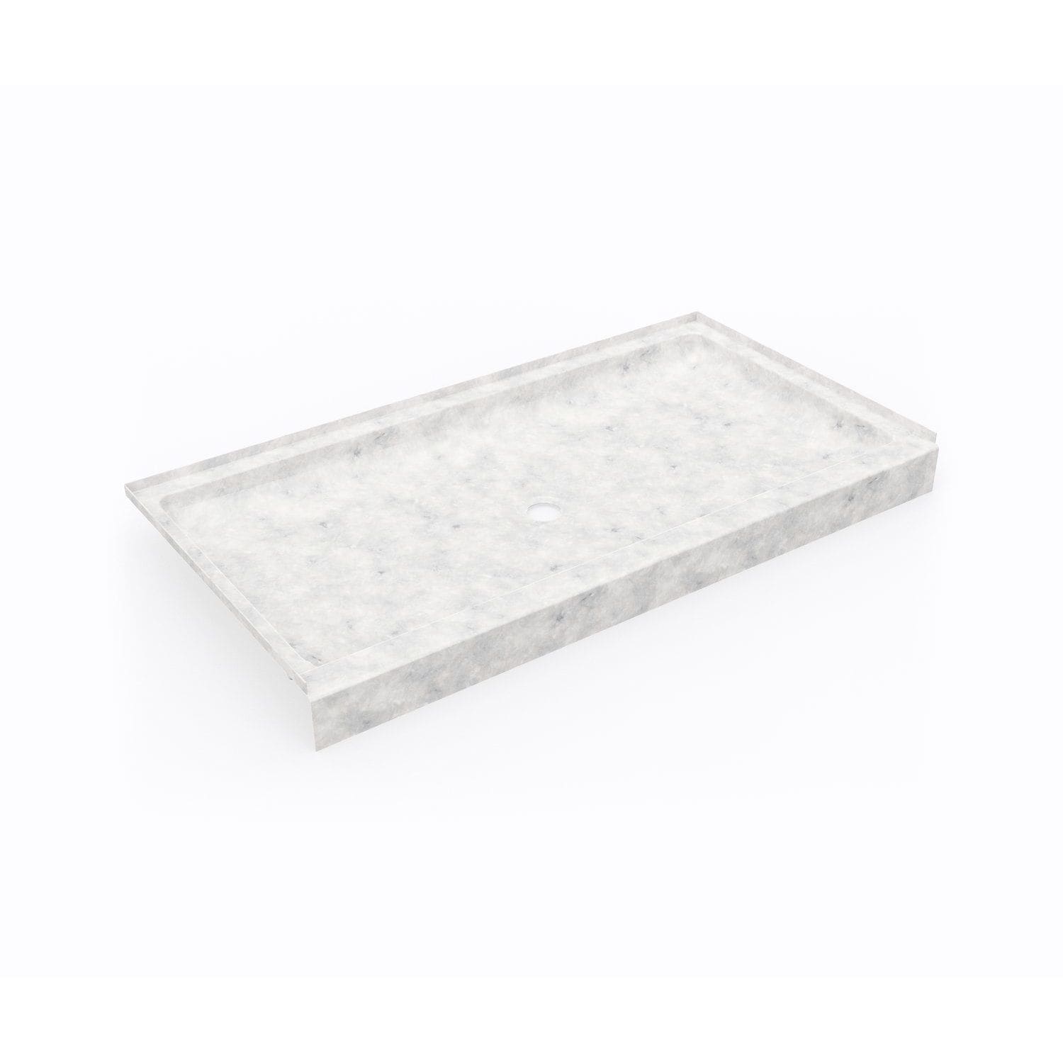 SWAN SF03260MD.130 60.38-in W x 32.19-in L Ice (130) Rectangle Shower Pan Base with 4.5-in H Threshold (Center Drain)
