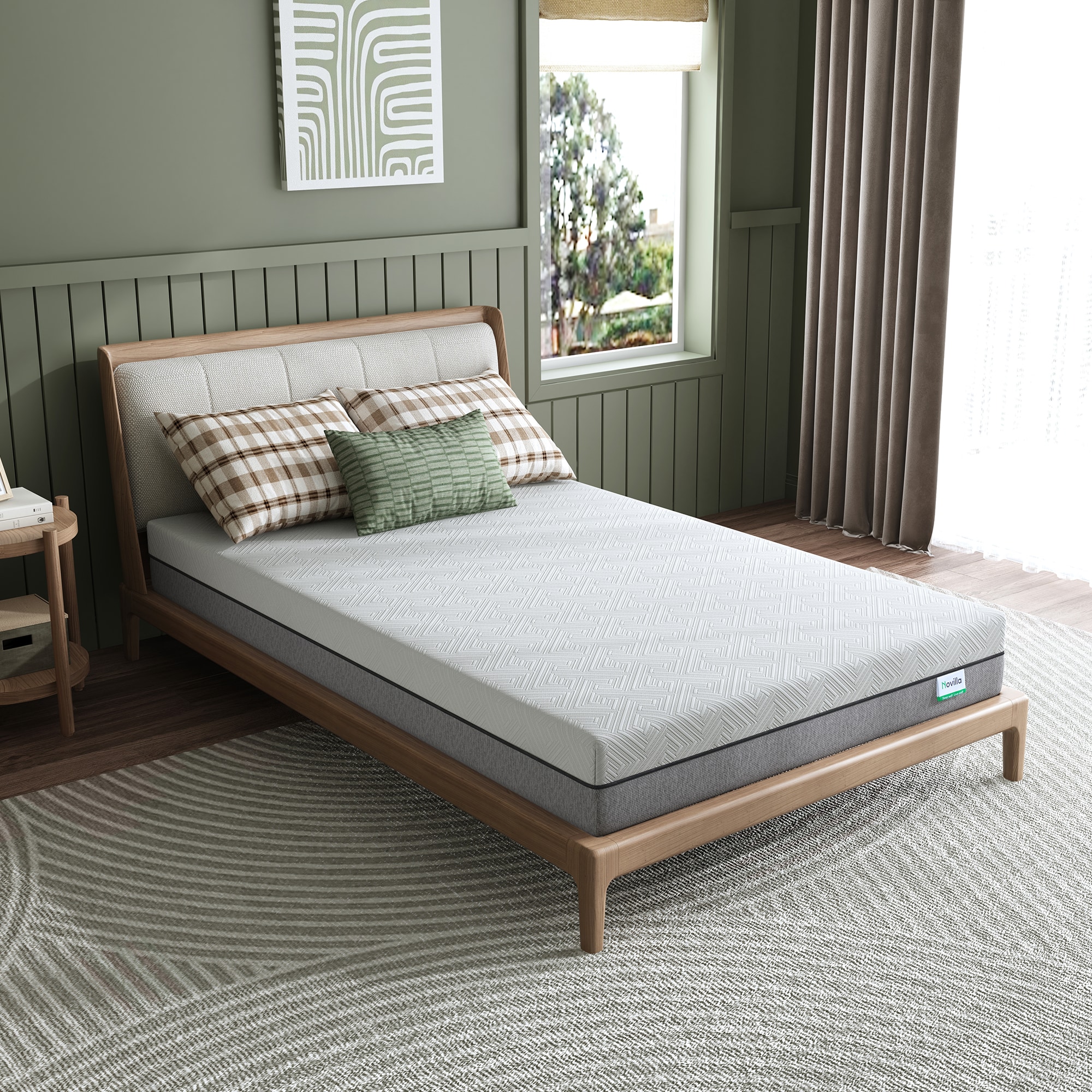Novilla LW-8-TXL-NV01 8-in Medium Twin extra long Memory foam Mattress in a Box