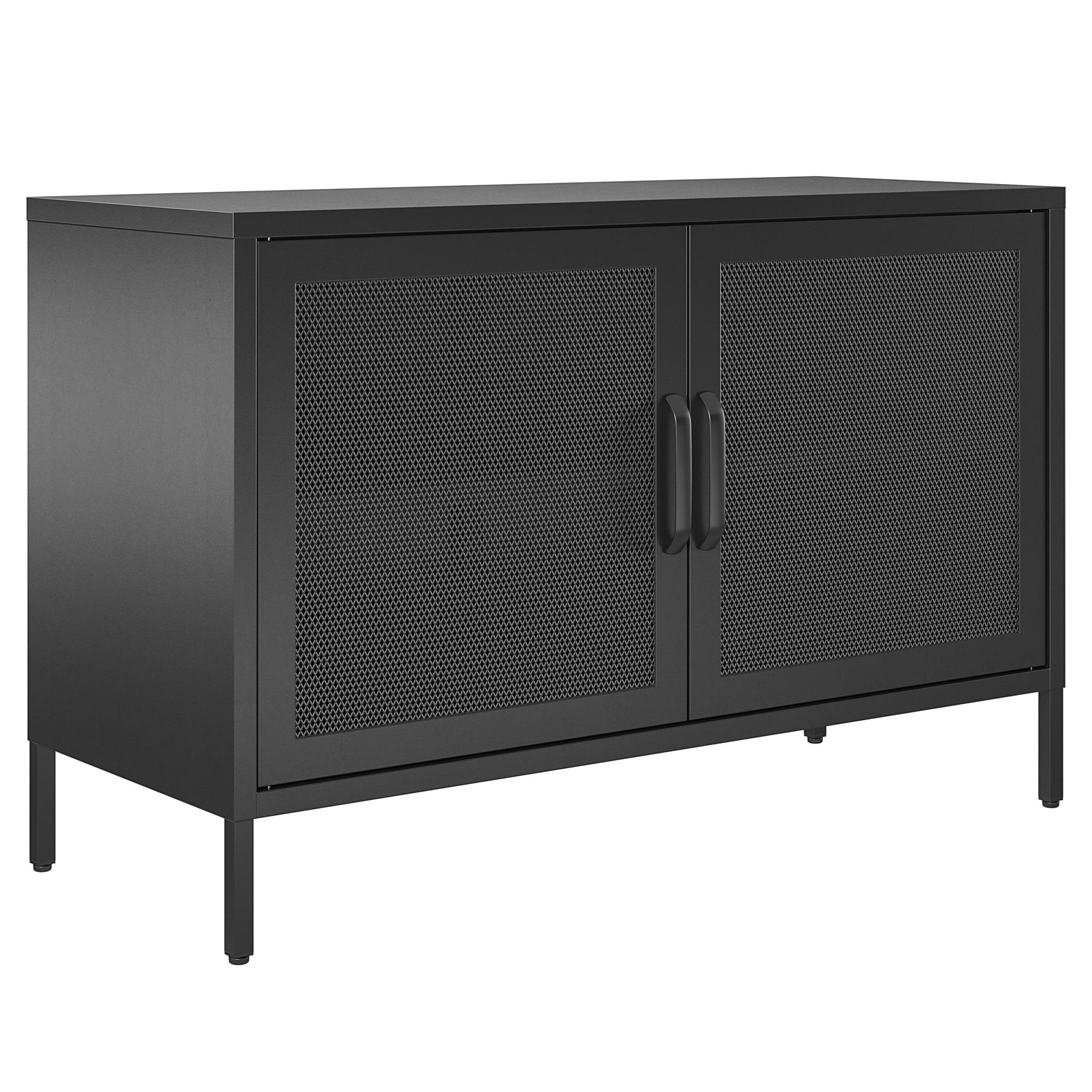 62.9 in. Black Wood Storage Cabinet Kitchen Cabinet with 2-Doors, 3-Dr