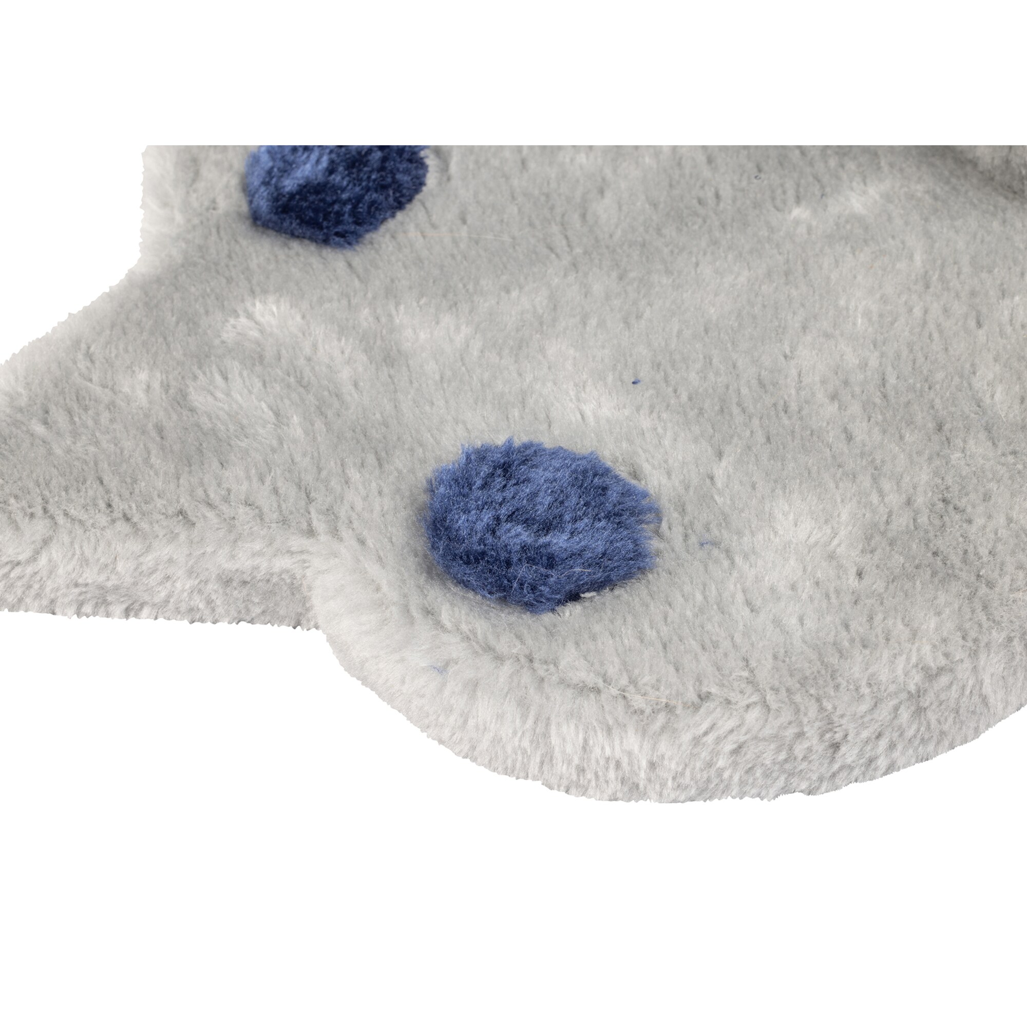 Gray Sisal and Faux Fur Mouse-Shaped Cat Scratcher with Toy