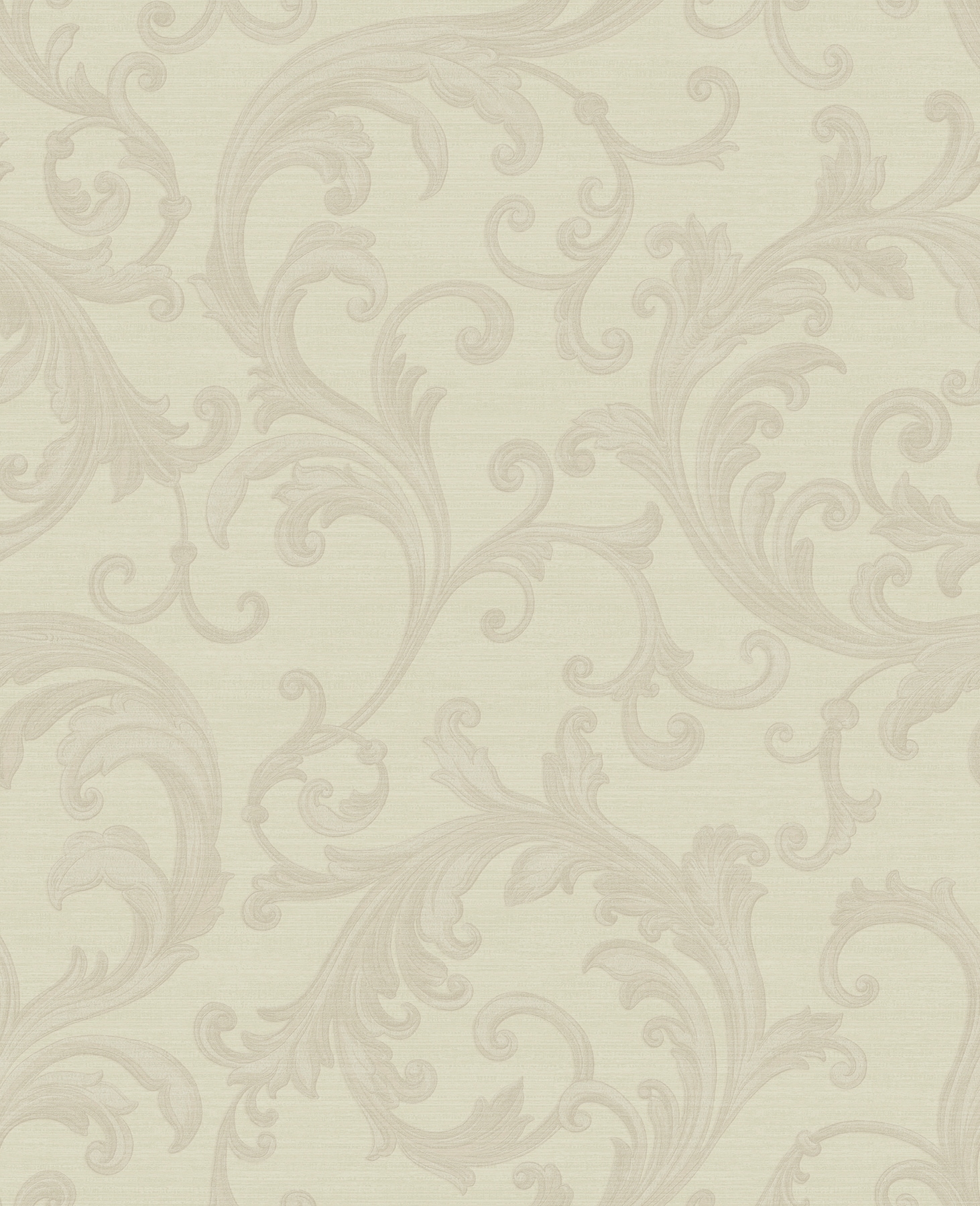 Sirpi 4058-24832 Italian Silk 56.4-Sq. Feet Off-White Vinyl Textured Scroll 3D Unpasted Wallpaper