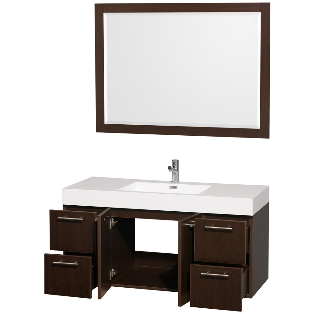 Espresso Single Sink Bathroom Vanity, 47 Bathroom Vanity With Top