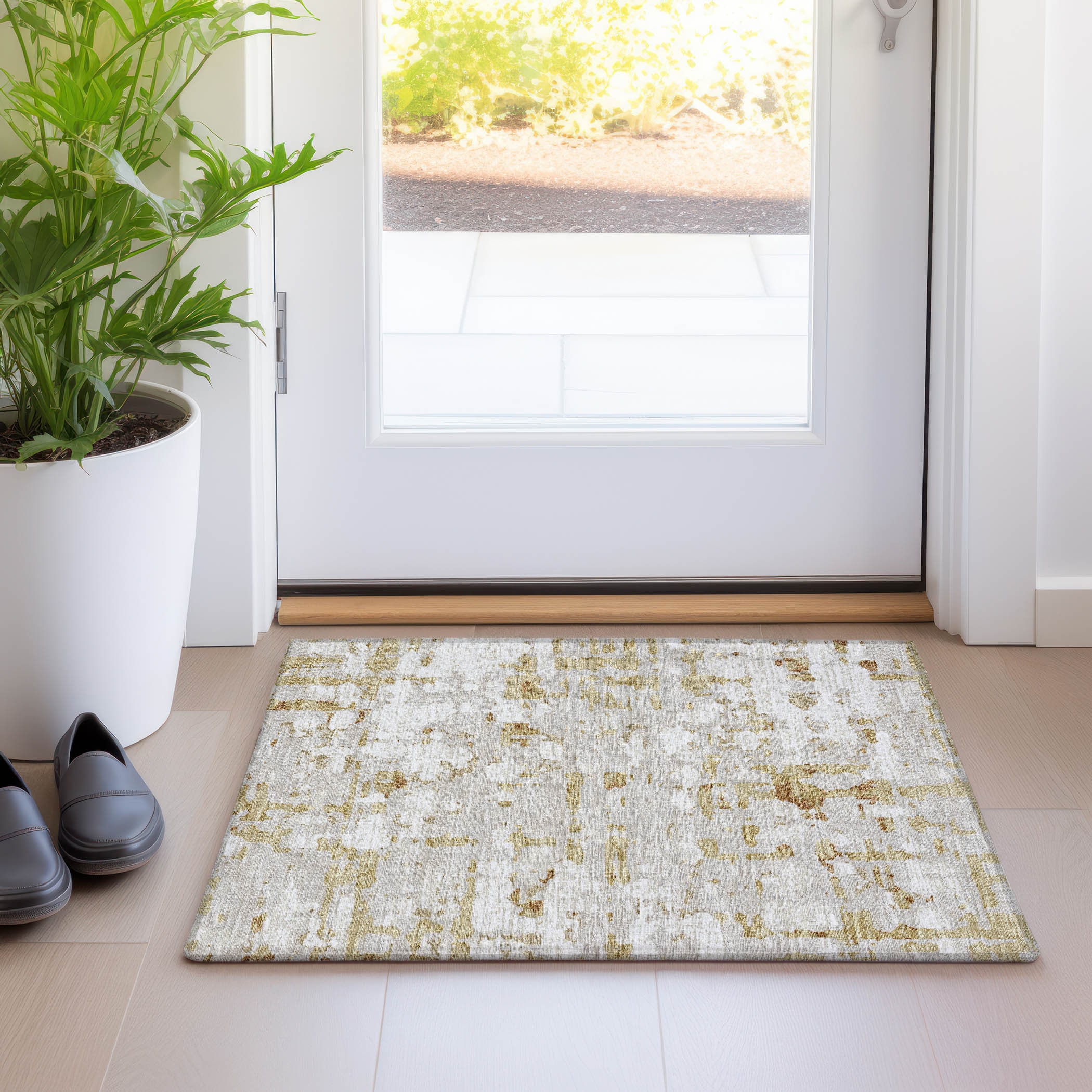 Addison Rugs AMF76CR20X30 Mayfield AMF76CR 2 x 3 (ft) Loomed Polyester Caramel Rectangular Indoor Abstract Machine washable Area rug