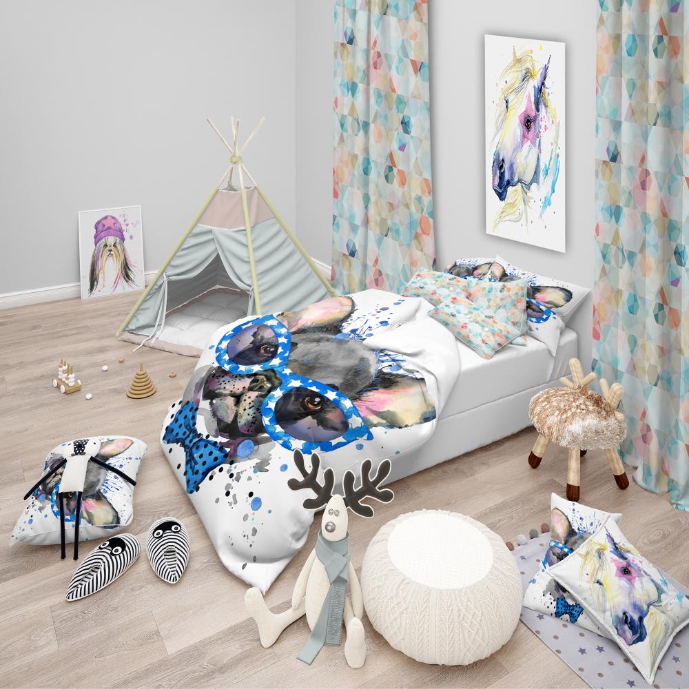 Designart BED13363-T 3-Piece Gray Twin Duvet Cover Set