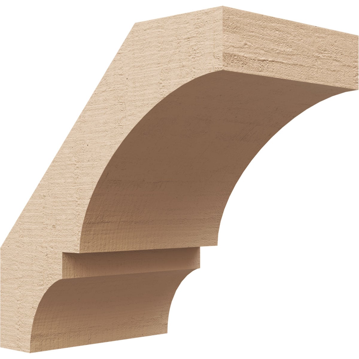 Ekena Millwork BRCUR05X08X08BOARCPR 5-in x 8-in x 8-in Primed Urethane Balboa Rough Cedar Woodgrain TimberThane KneeBrace