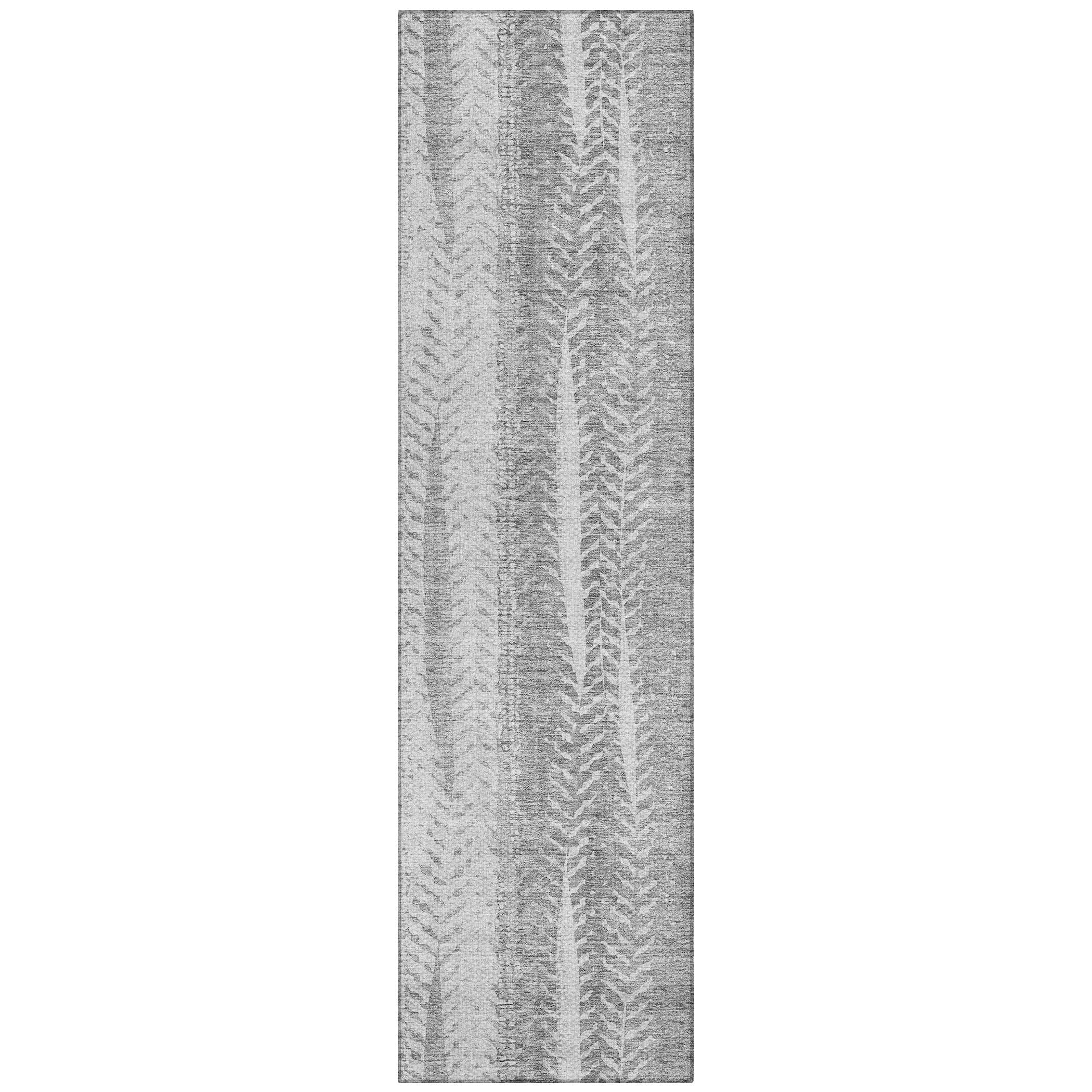 Addison Rugs ACN694SV2X8 Chantille ACN694SV 2 x 7 (ft) Polyester Silver Rectangular Indoor/Outdoor Geometric Machine washable Area rug